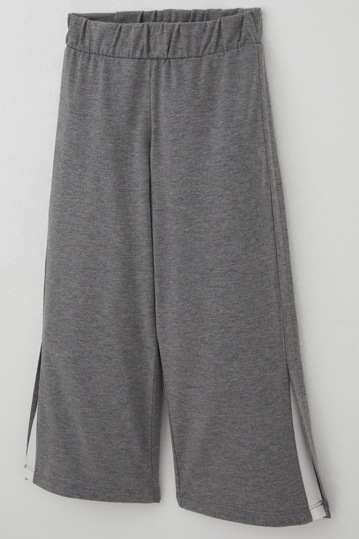 Breeze Kız Çocuk Pantolonlu Takım Çiçek Baskılı Yırtmaçlı Ekru (6-12 Yaş)