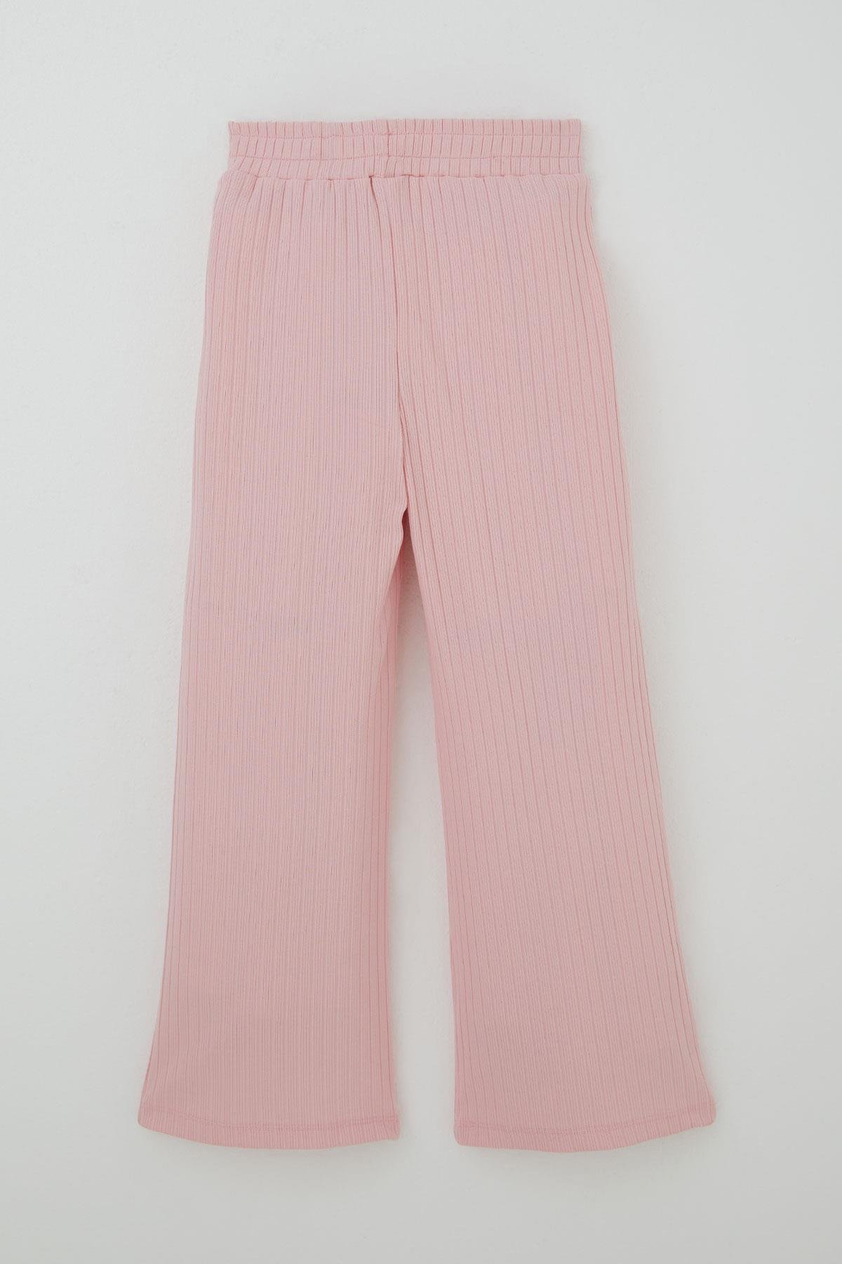 Breeze Kız Çocuk Pantolonlu Takım Yazı Nakışlı Fiyonk Detaylı Pembe (4-8 Yaş)