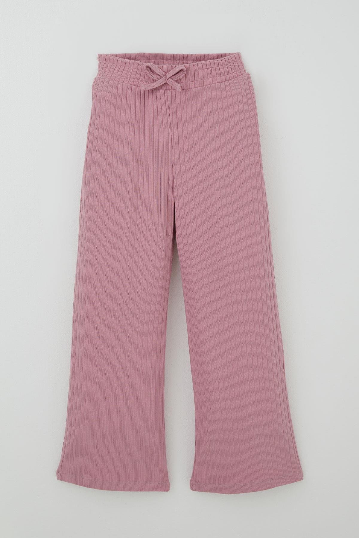 Breeze Kız Çocuk Pantolonlu Takım Yazı Nakışlı Fiyonk Detaylı Gülkurusu (4-8 Yaş)