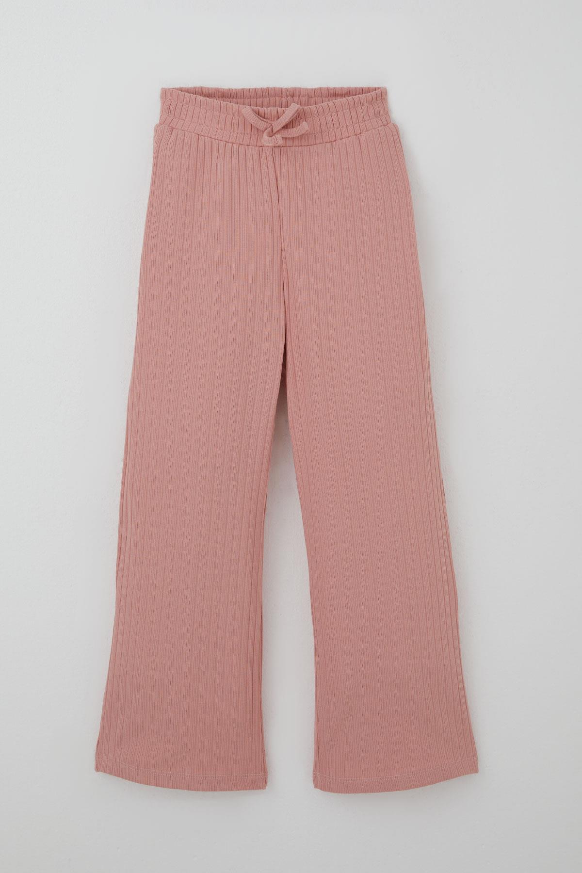 Breeze Kız Çocuk Pantolonlu Takım Yazı & Kalp Nakışlı Pantolonu Fiyonk Aksesuarlı Gülkurusu (4-8 Yaş)