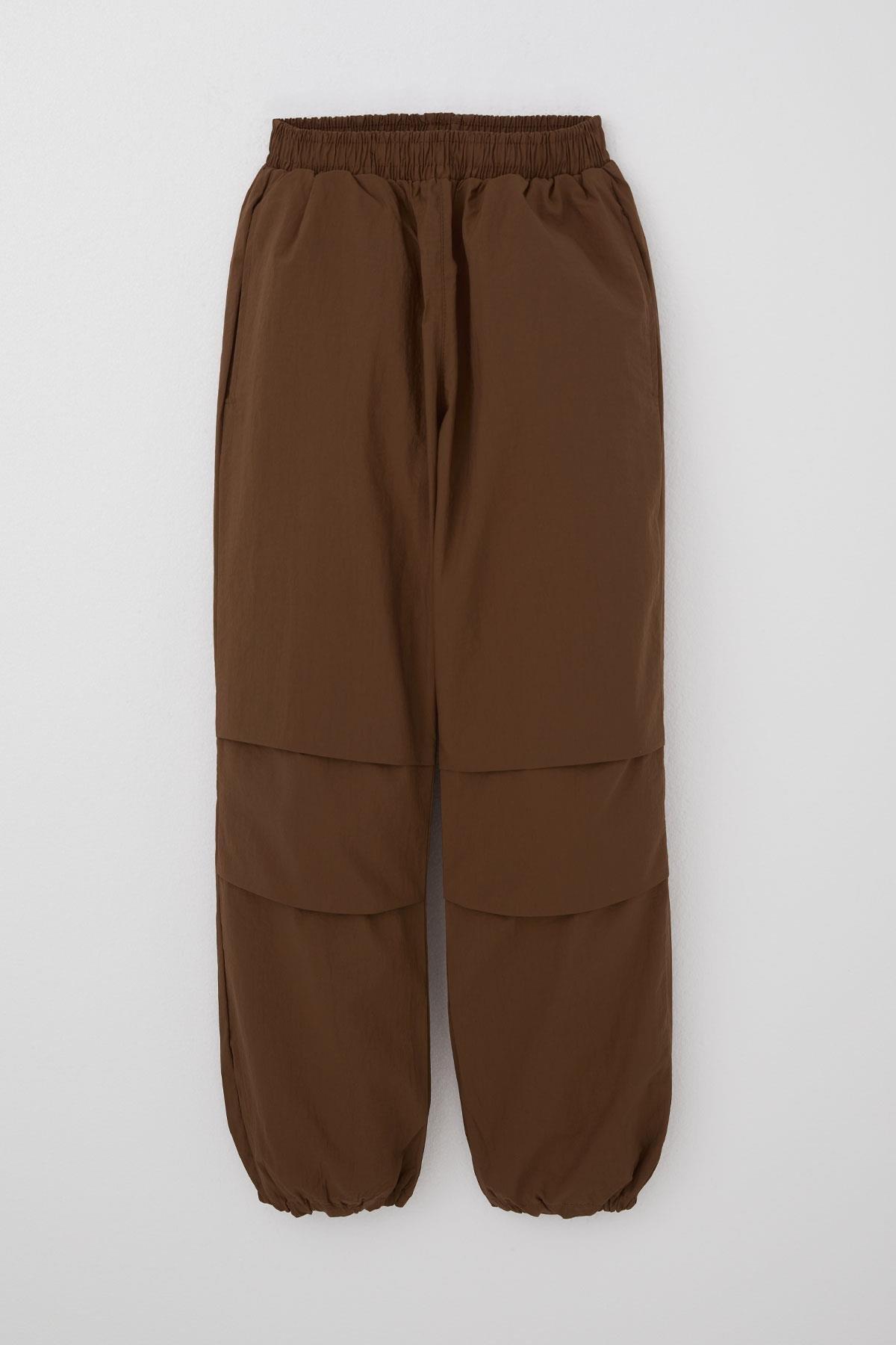 Breeze Kız Çocuk Paraşüt Jogger Paça Pantolon Koyu Kahve (6-10 Yaş)