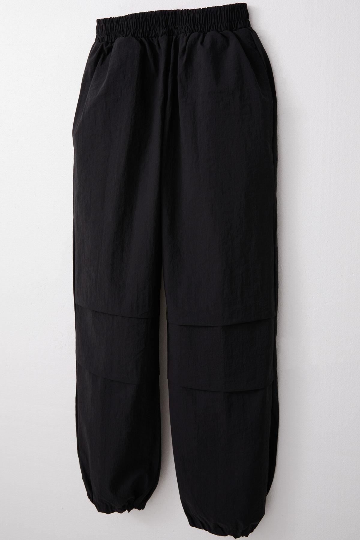 Breeze Kız Çocuk Paraşüt Jogger Paça Pantolon Siyah (6 Yaş)