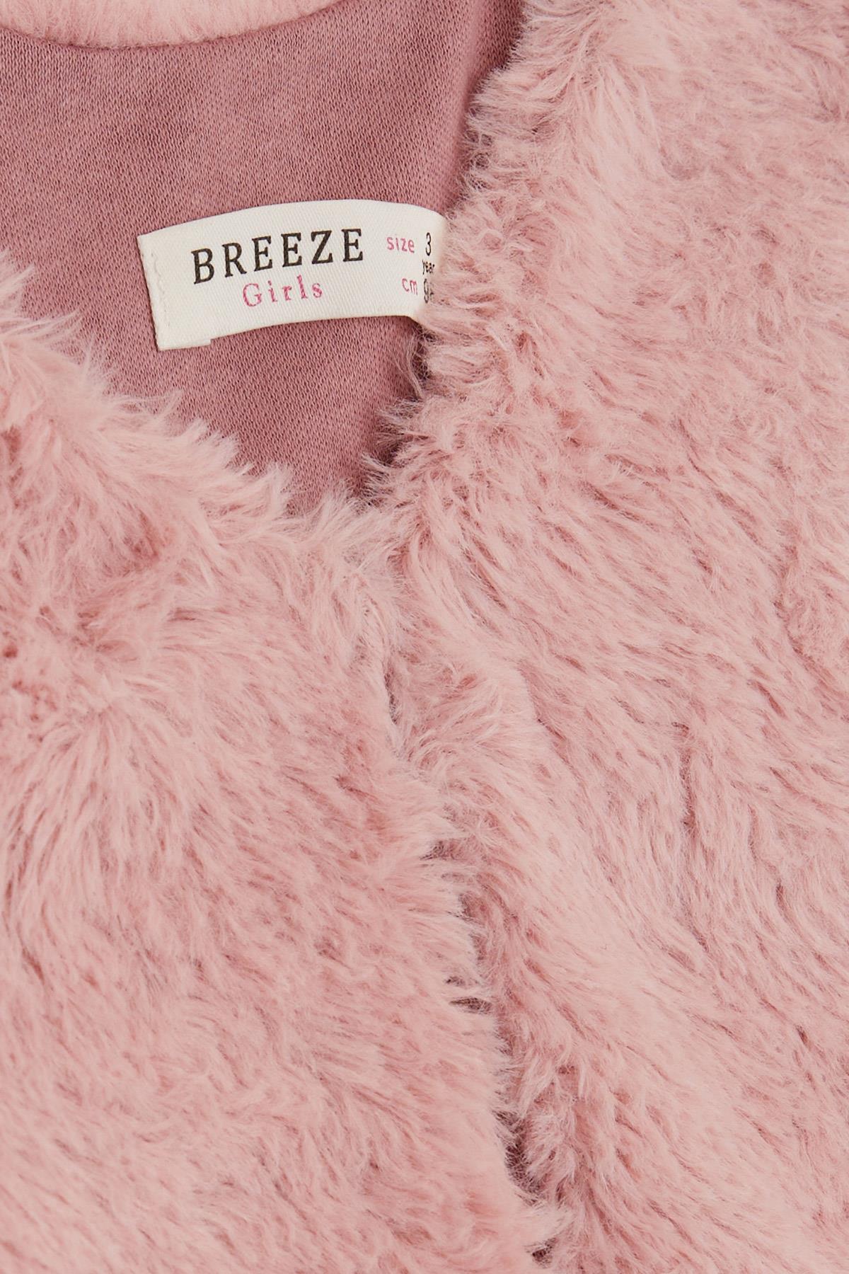 Breeze Kız Çocuk Peluş Yelek Gülkurusu (1.5-5 Yaş)