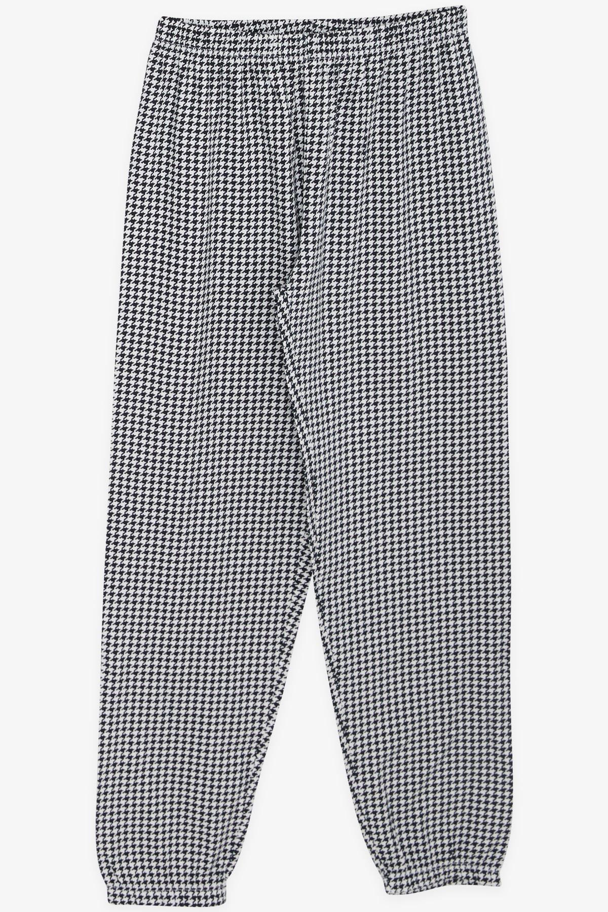 Breeze Kız Çocuk Pijama Kazayağı Desenli Siyah (9-12 Yaş)