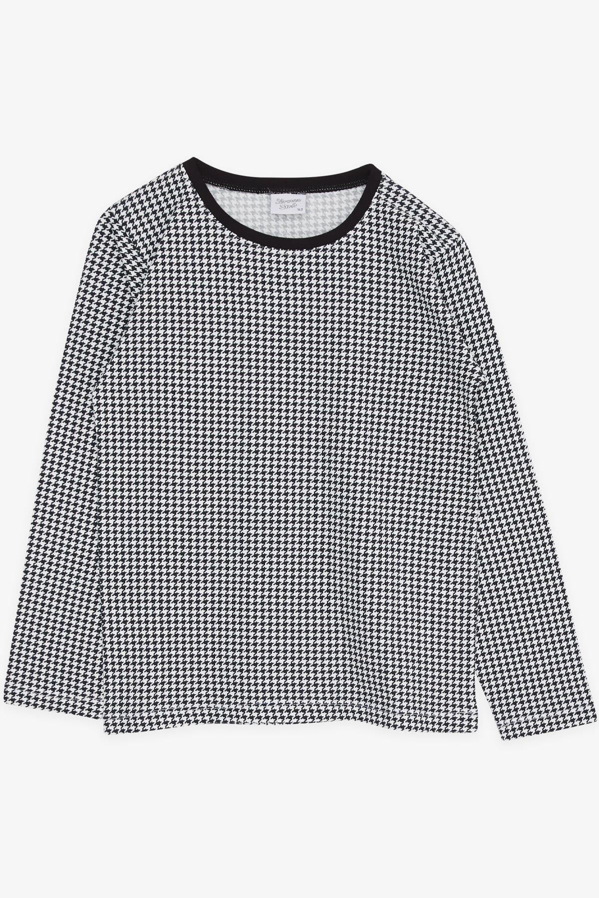 Breeze Kız Çocuk Pijama Kazayağı Desenli Siyah (9-12 Yaş)