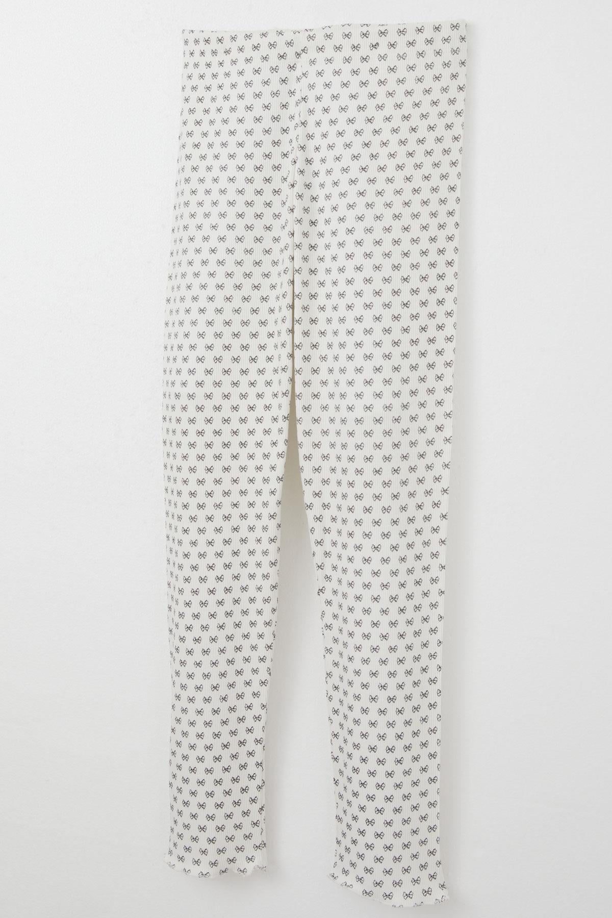 Breeze Kız Çocuk Pijama Takım Fiyonk Desenli Ekru (4-8 Yaş)