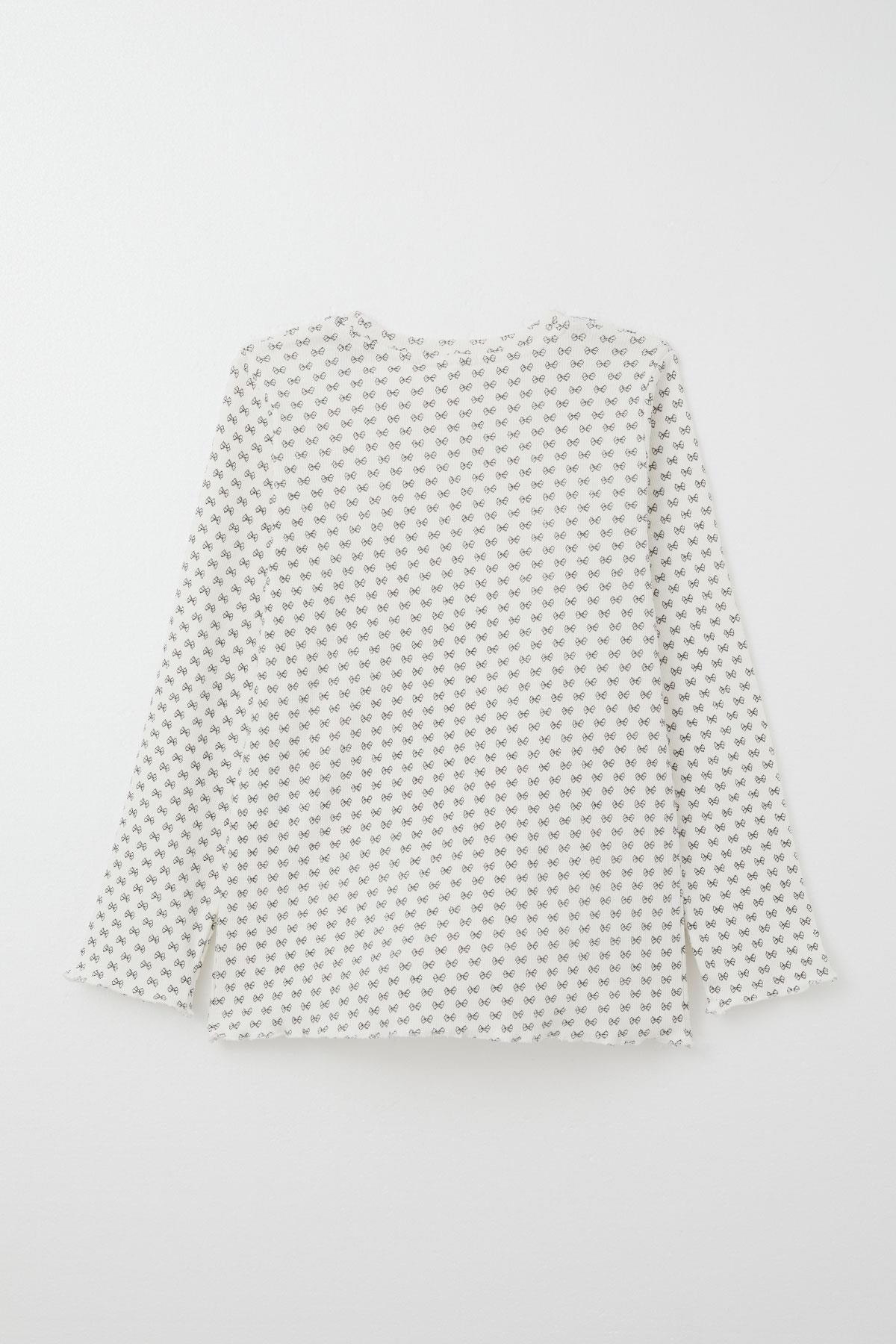 Breeze Kız Çocuk Pijama Takım Fiyonk Desenli Ekru (4-8 Yaş)