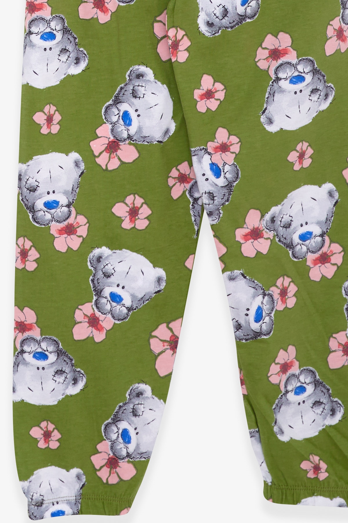 Breeze Kız Çocuk Pijama Takımı Ayıcık Desenli Yeşil (4-8 Yaş)