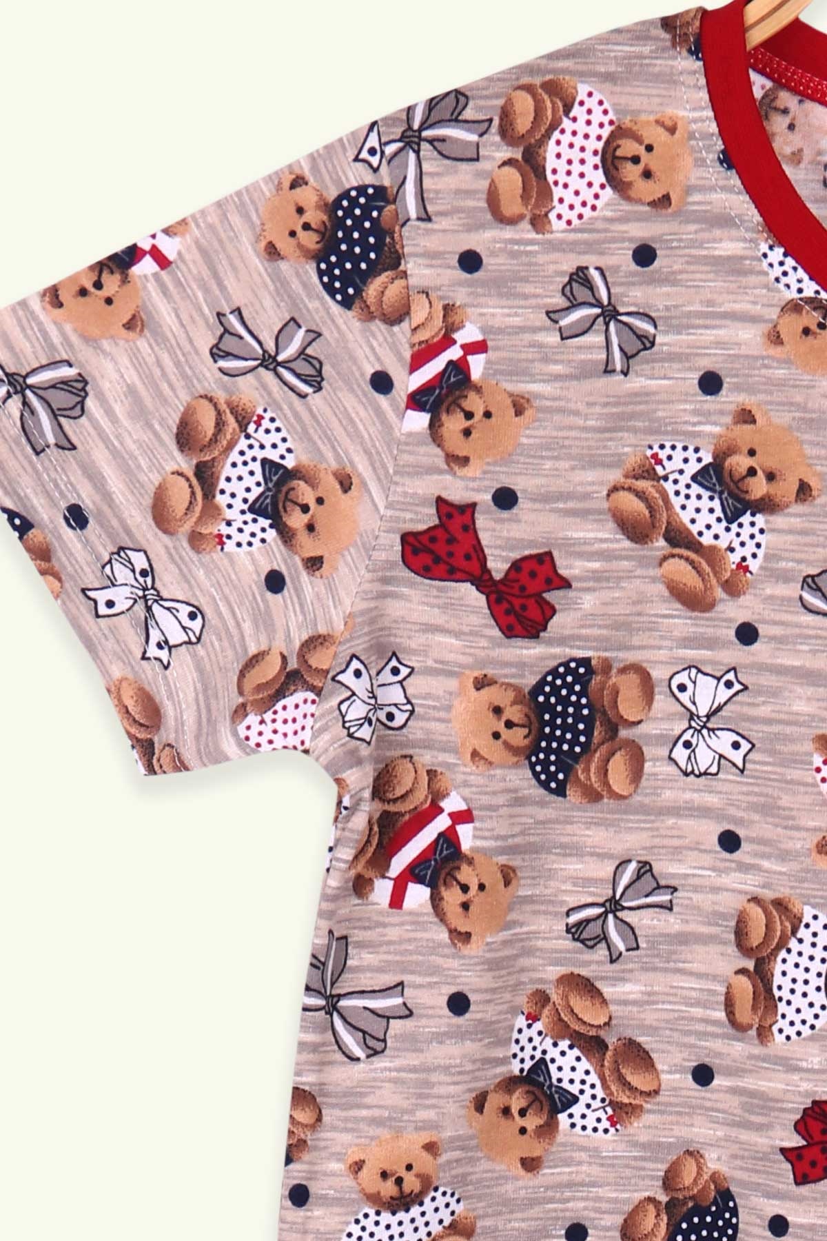 Breeze Kız Çocuk Pijama Takımı Ayıcıklı Kahverengi (4-8 Yaş)