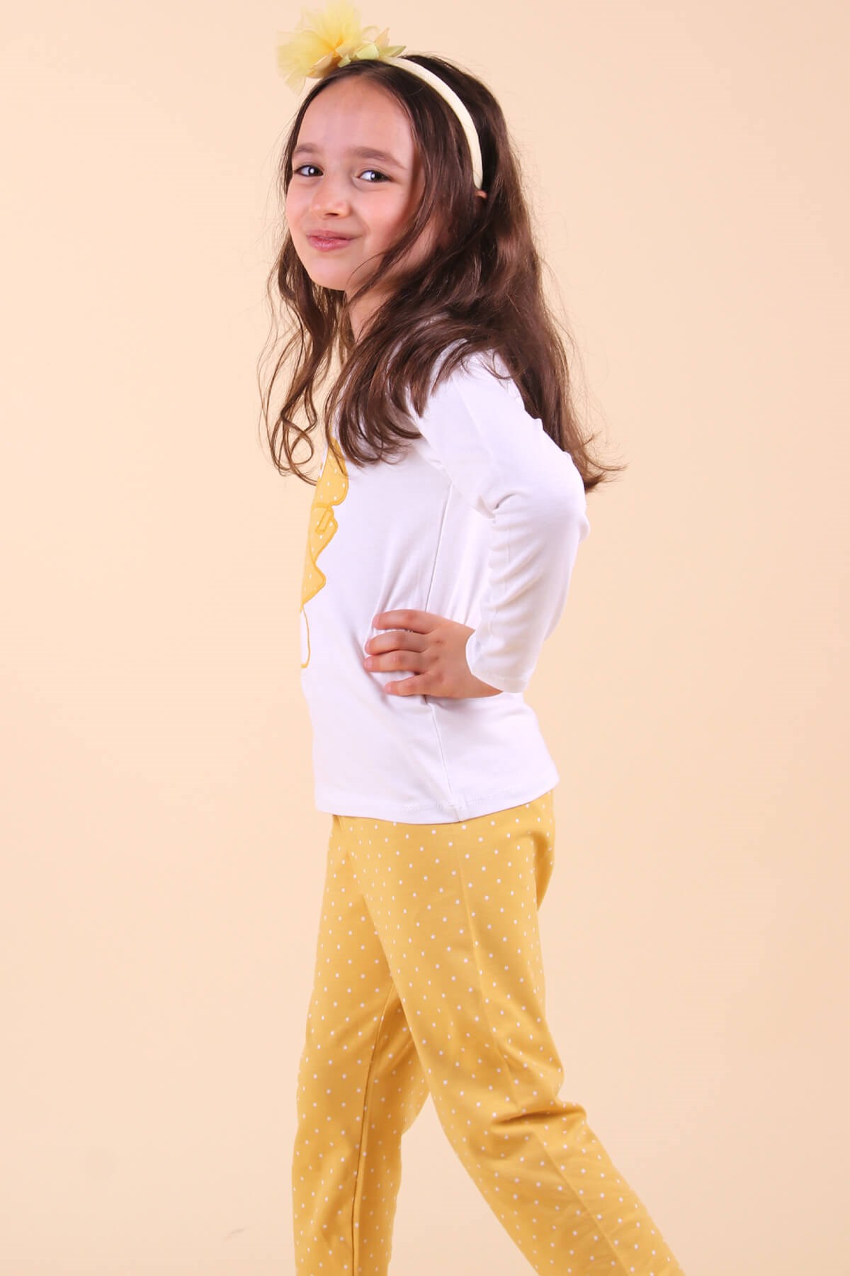 Breeze Kız Çocuk Pijama Takımı Ayıcıklı Sarı (2-6 Yaş)