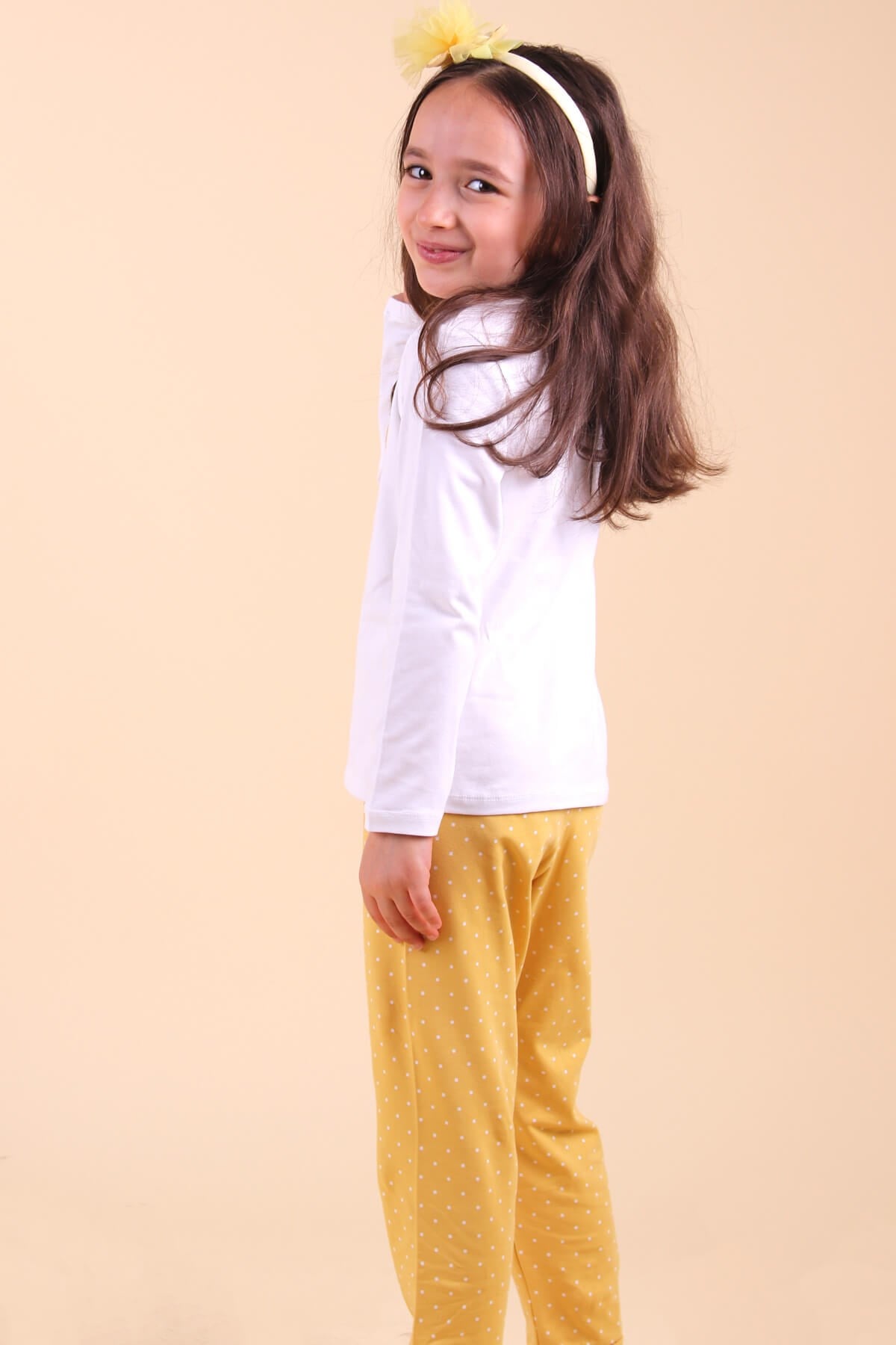 Breeze Kız Çocuk Pijama Takımı Ayıcıklı Sarı (2-6 Yaş)