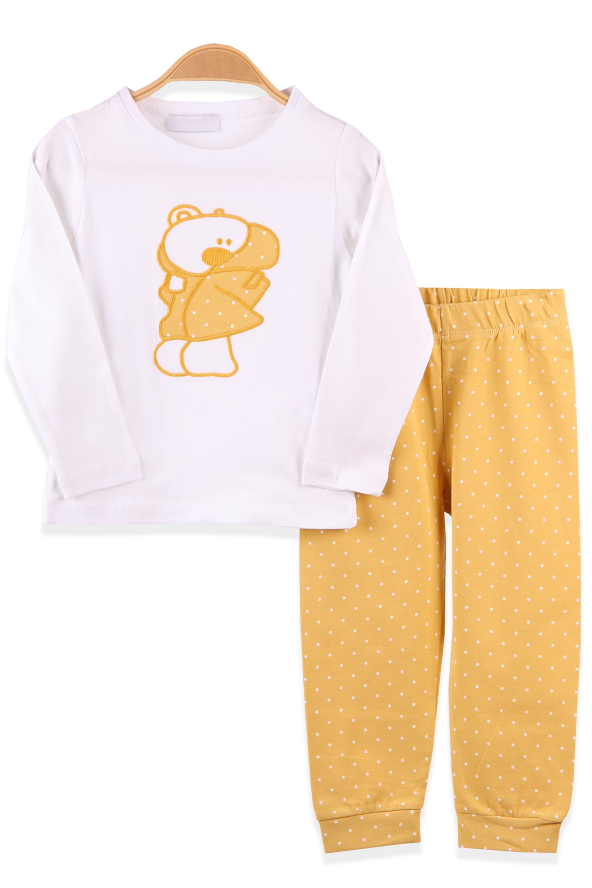 BREEZE Kız Çocuk Pijama Takımı Ayıcıklı Sarı (2-6 Yaş)