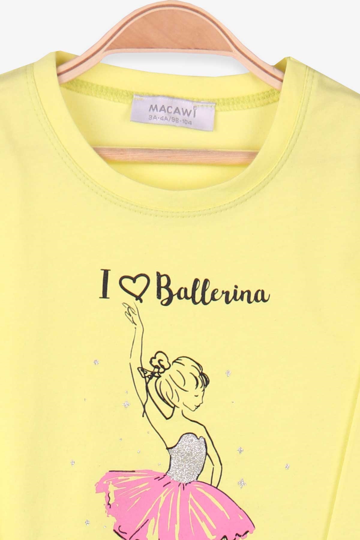 Breeze Kız Çocuk Pijama Takımı Balerin Baskılı Fıstık Yeşili (3-8 Yaş)