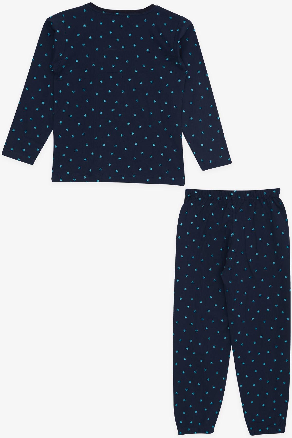 Breeze Kız Çocuk Pijama Takımı Balık Desenli Lacivert (4-8 Yaş)