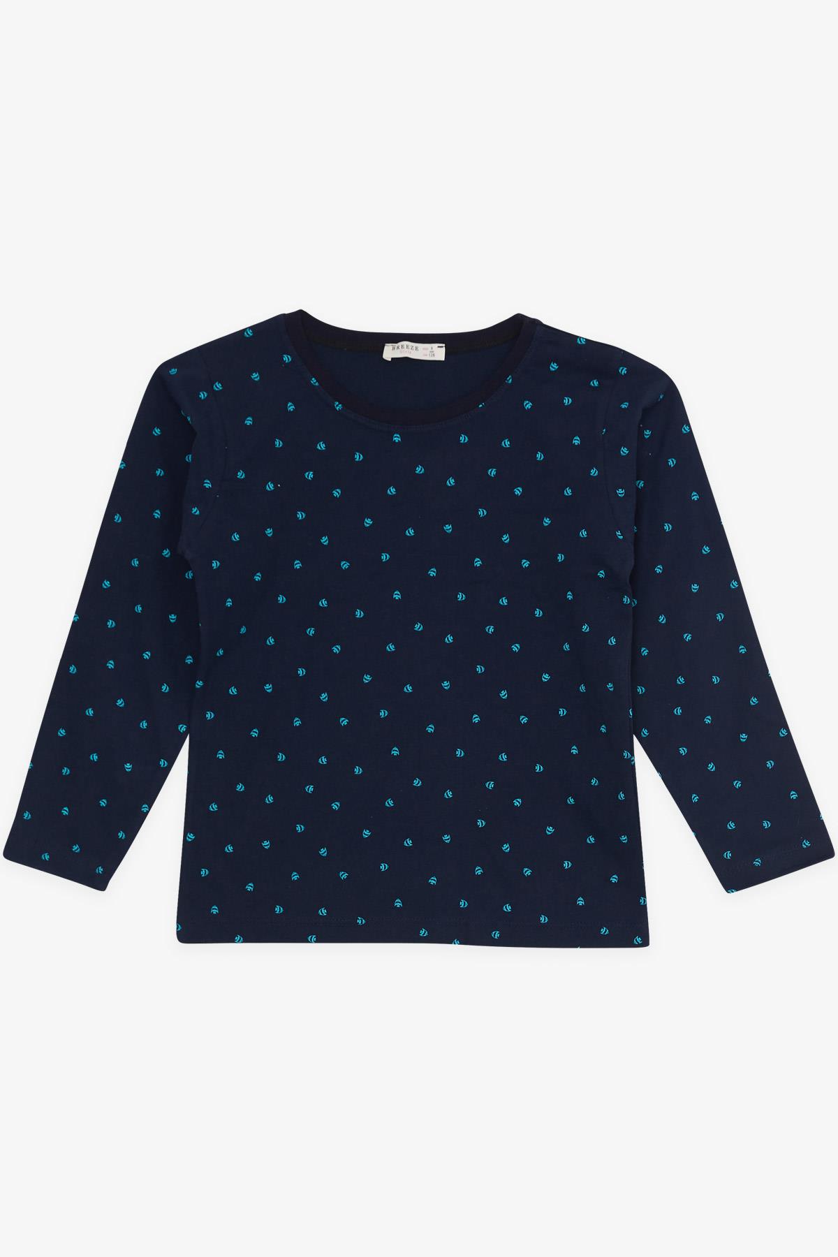 Breeze Kız Çocuk Pijama Takımı Balık Desenli Lacivert (4-8 Yaş)