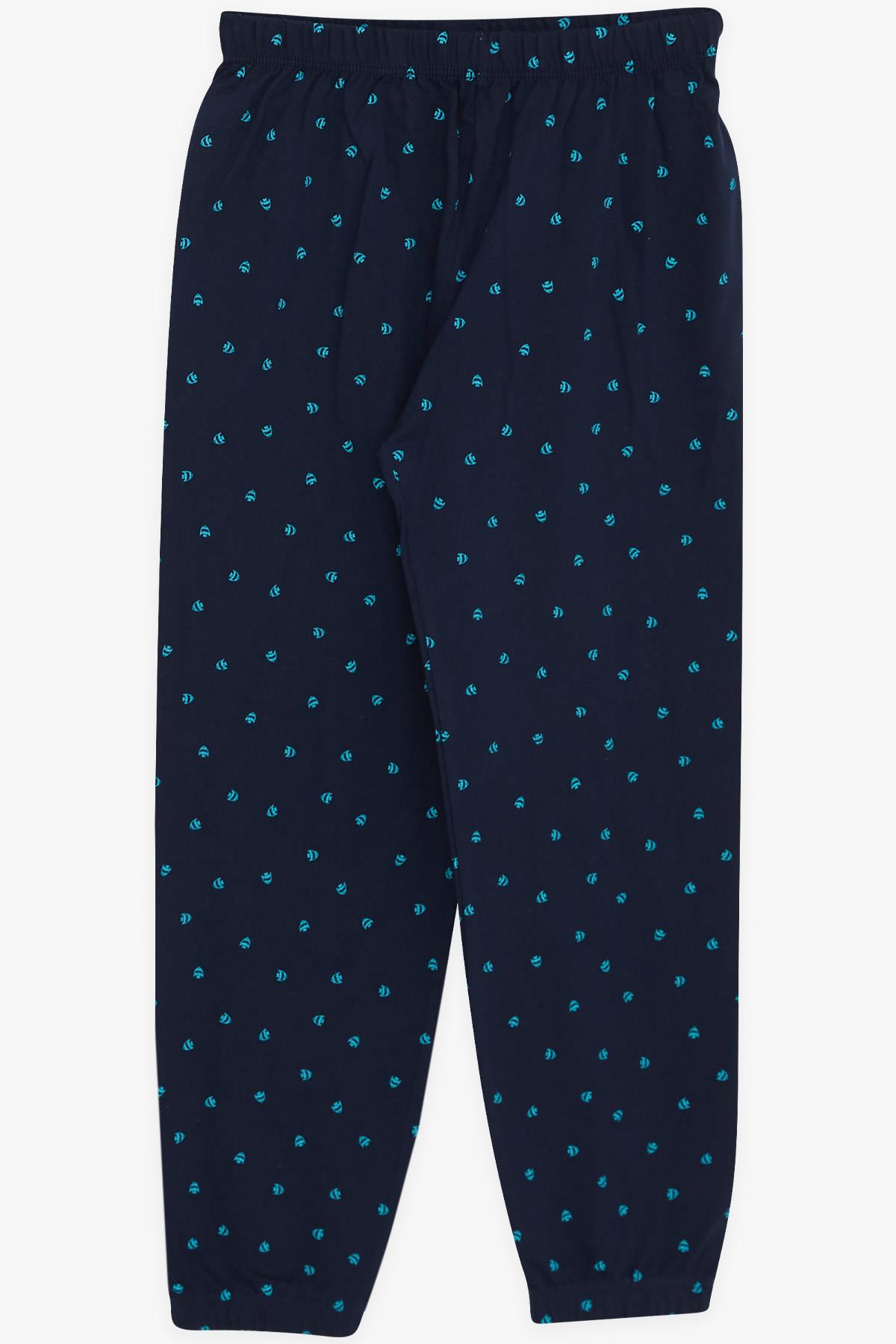 Breeze Kız Çocuk Pijama Takımı Balık Desenli Lacivert (4-8 Yaş)