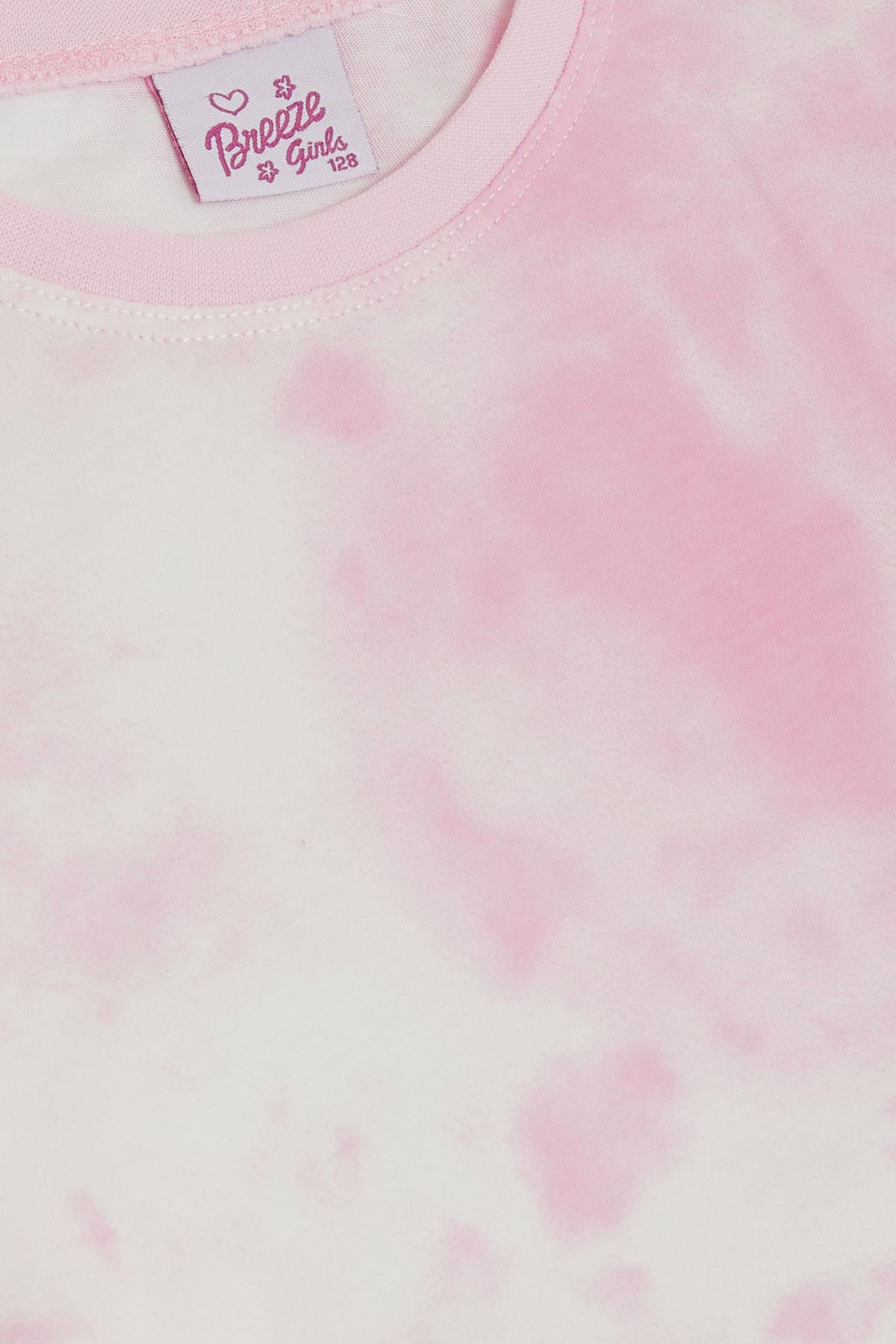Breeze Kız Çocuk Pijama Takımı Batik Desenli Pembe (4-8 Yaş)
