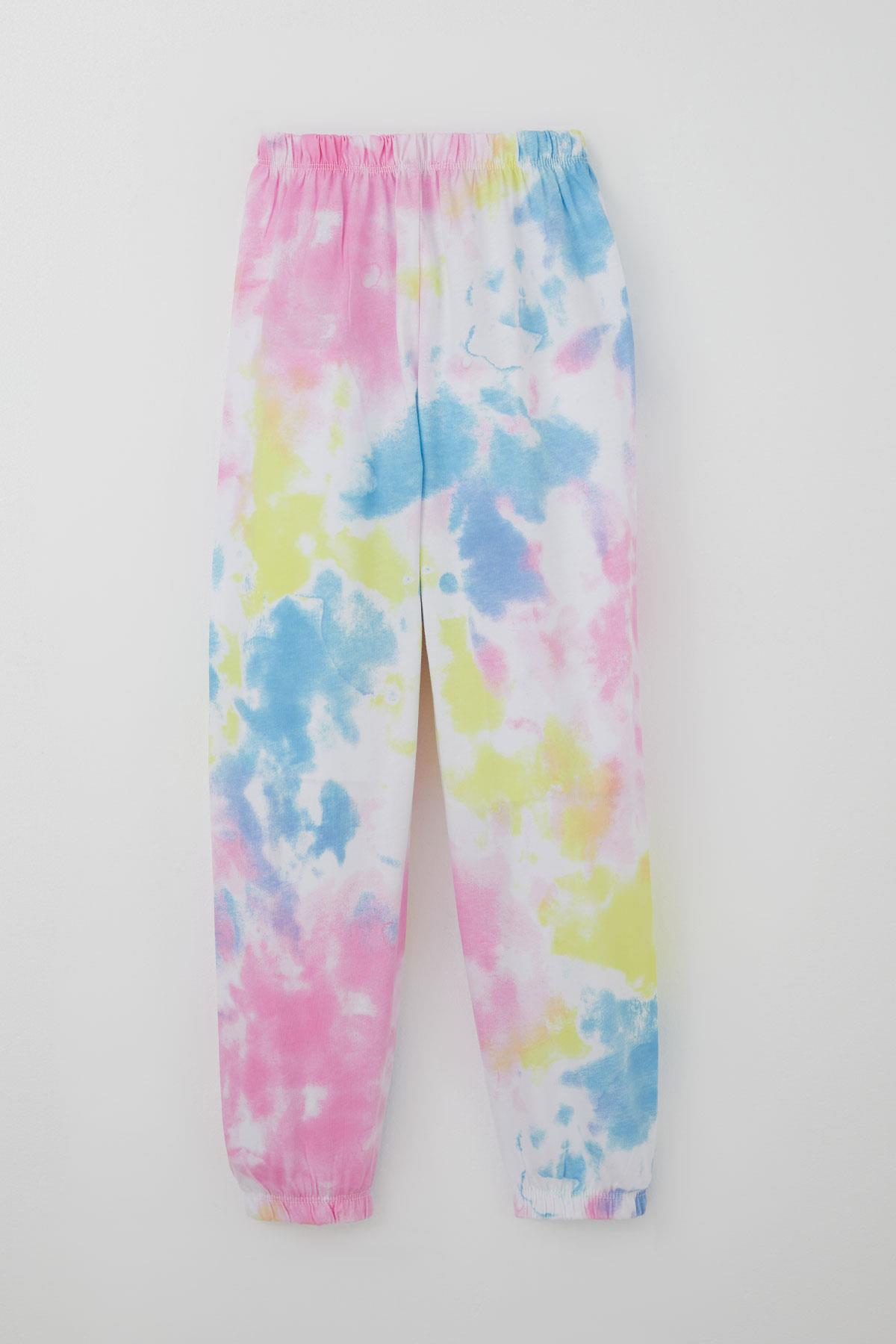 Breeze Kız Çocuk Pijama Takımı Batik Desenli Karışık Renk (4-8 Yaş)