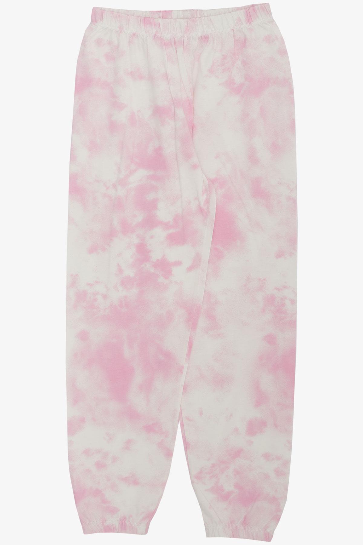 Breeze Kız Çocuk Pijama Takımı Batik Desenli Pembe (4-8 Yaş)