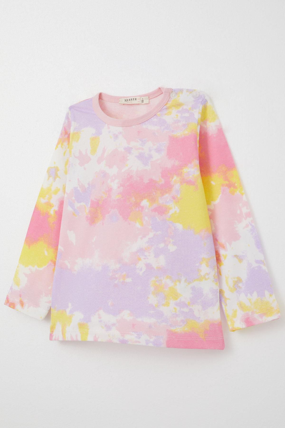 Breeze Kız Çocuk Pijama Takımı Batik Desenli Karışık Renk (1-3 Yaş)