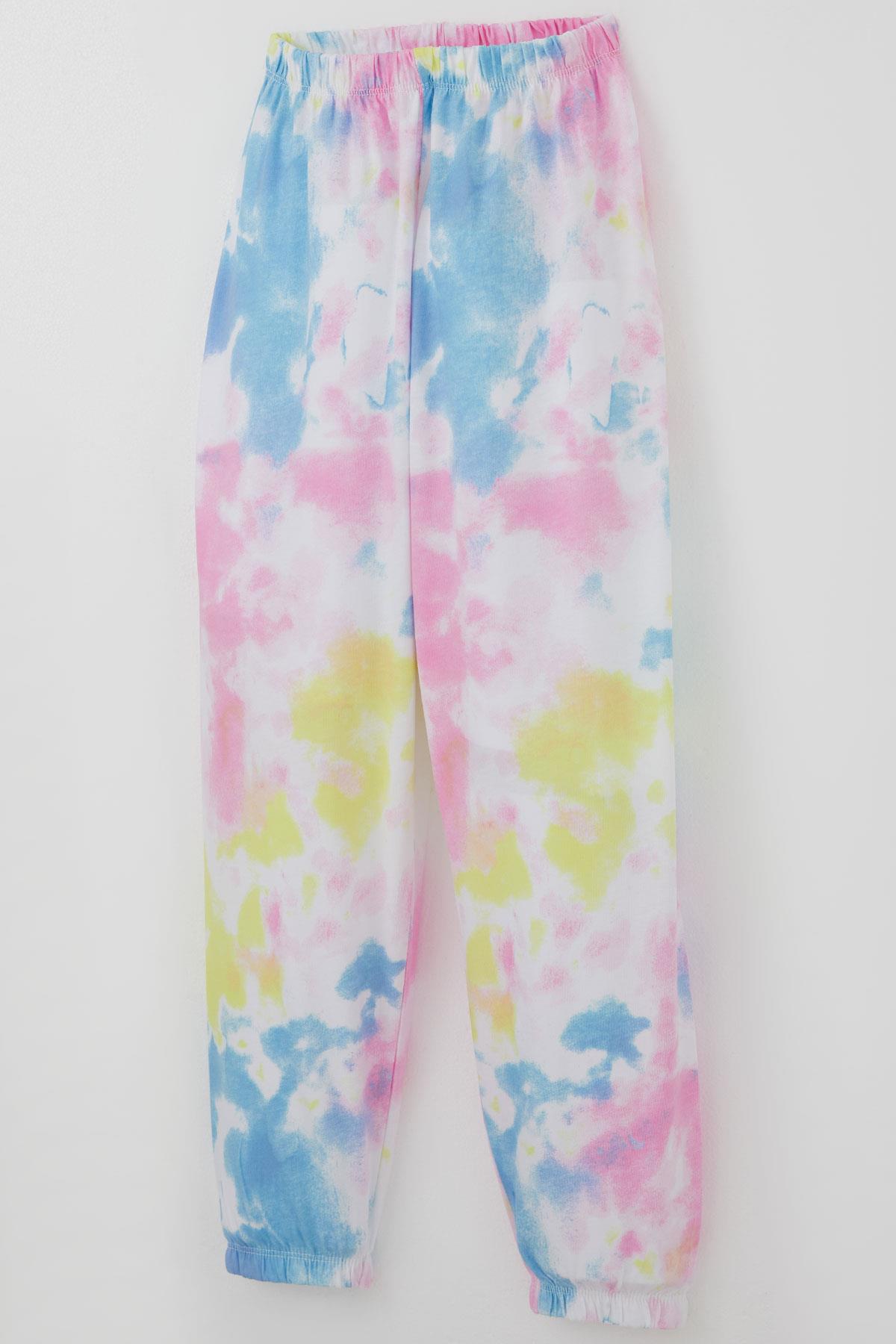 Breeze Kız Çocuk Pijama Takımı Batik Desenli Karışık Renk (4-8 Yaş)