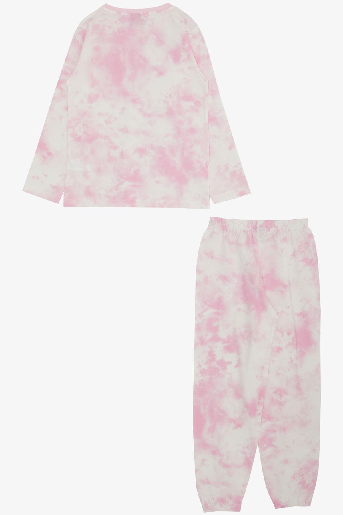 Breeze Kız Çocuk Pijama Takımı Batik Desenli Pembe (4-8 Yaş)