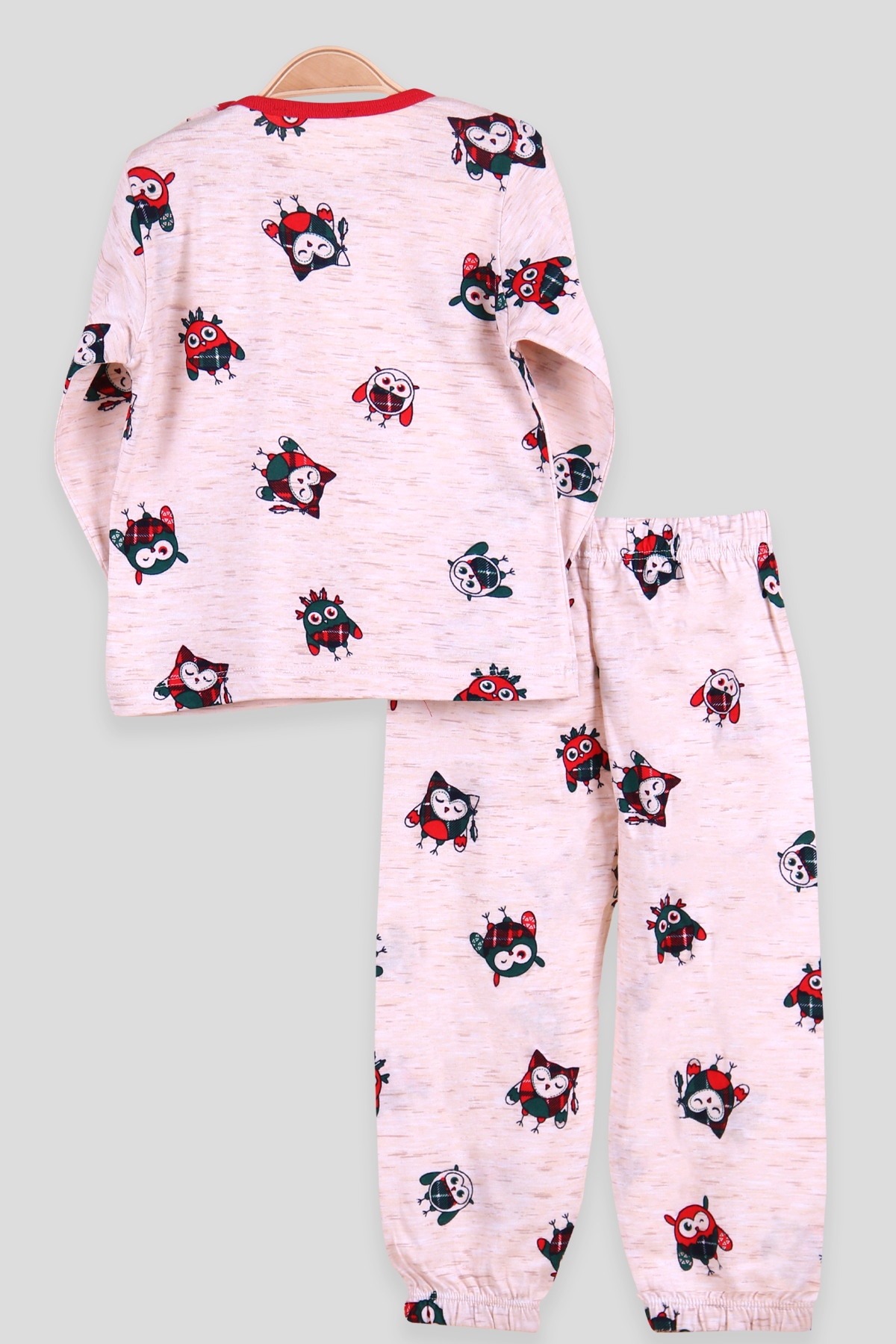 Breeze Kız Çocuk Pijama Takımı Baykuşlu Bej (2-6 Yaş)