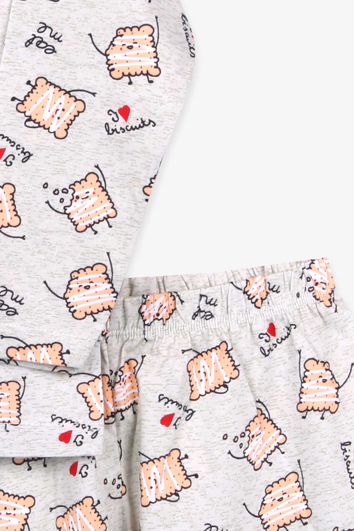 Breeze Kız Çocuk Pijama Takımı Bisküvili Su Yeşili (4-8 Yaş)