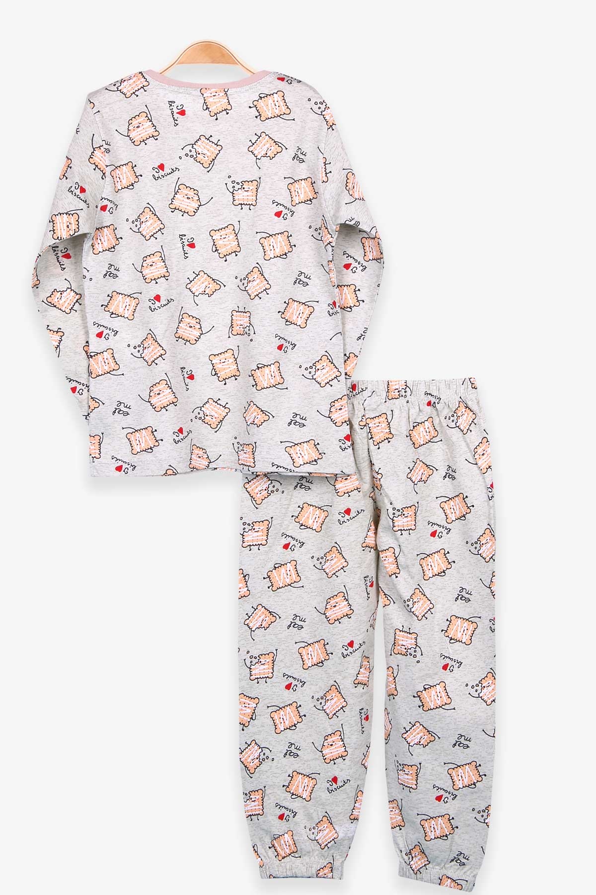 Breeze Kız Çocuk Pijama Takımı Bisküvili Su Yeşili (4-8 Yaş)