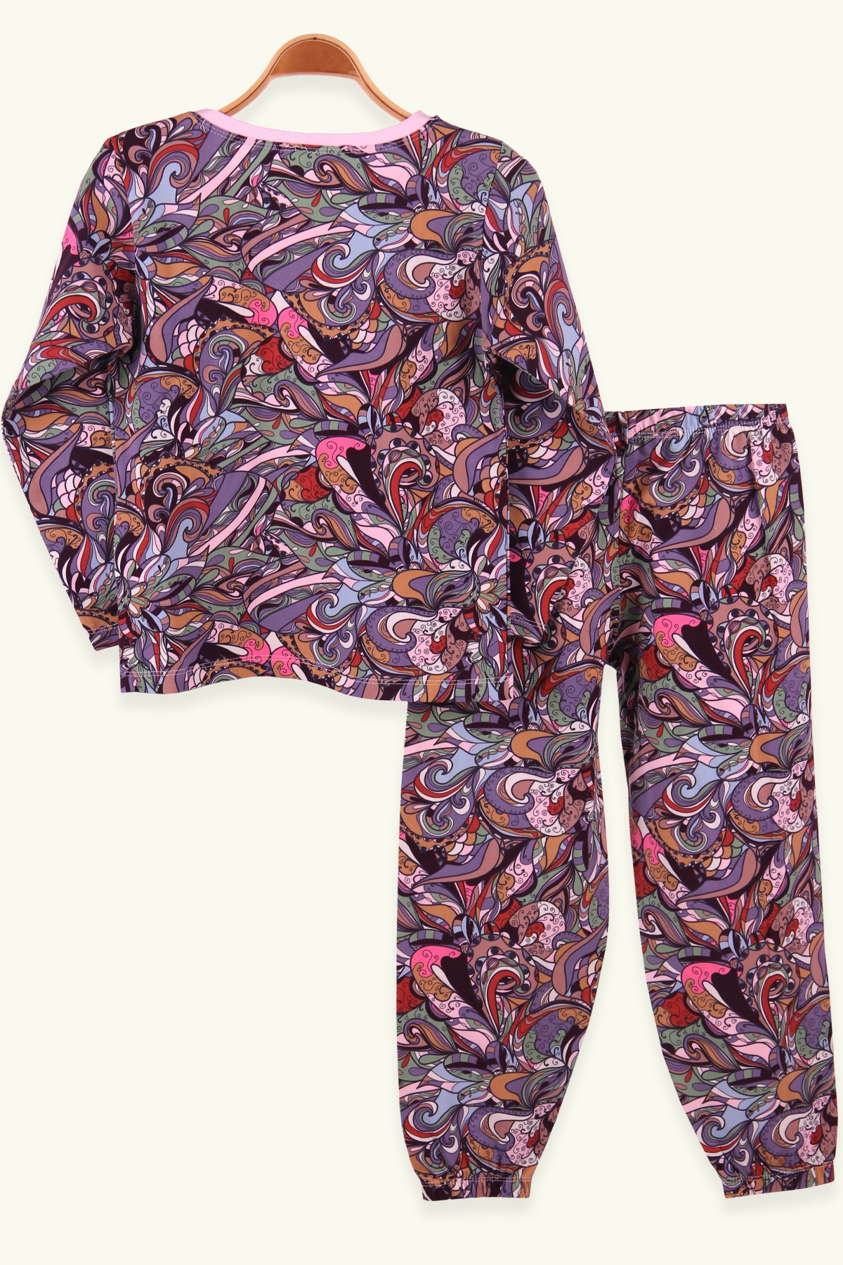 Breeze Kız Çocuk Pijama Takımı Boho Desen Lila (6-10 Yaş)