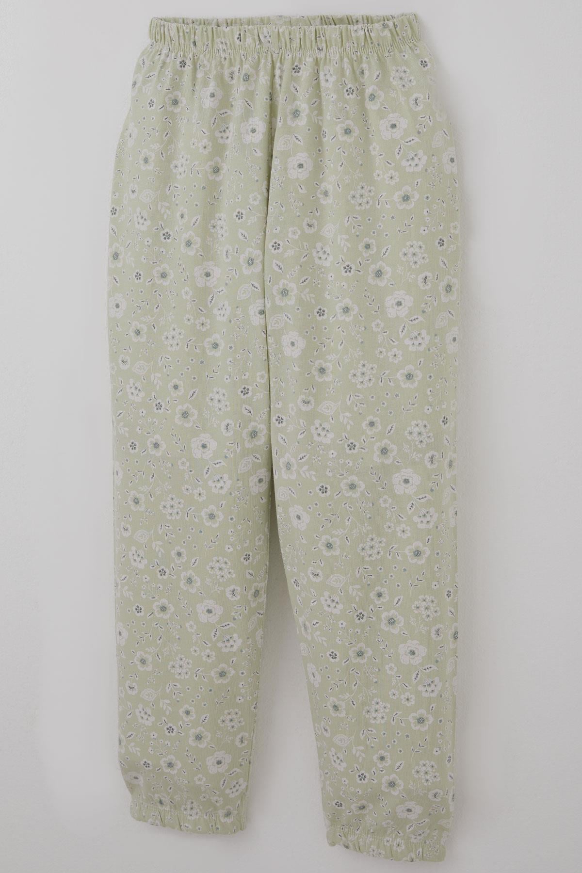 Breeze Kız Çocuk Pijama Takımı Çiçek Desenli Su Yeşili (4-8 Yaş)