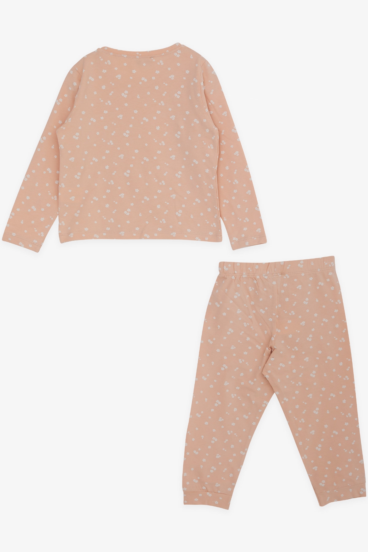 Breeze Kız Çocuk Pijama Takımı Çiçek Desenli Pudra (3-7 Yaş)