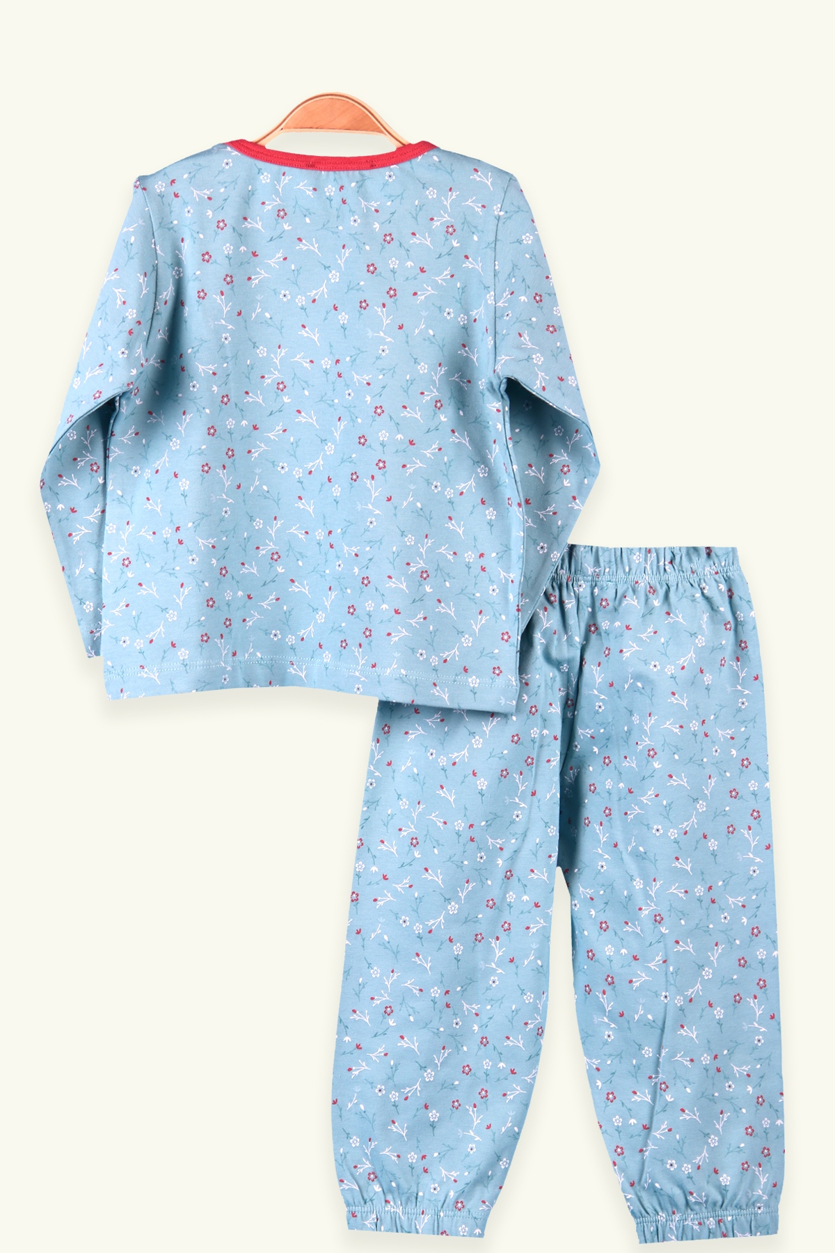 Breeze Kız Çocuk Pijama Takımı Çiçek Desenli Yeşil (2-6 Yaş)