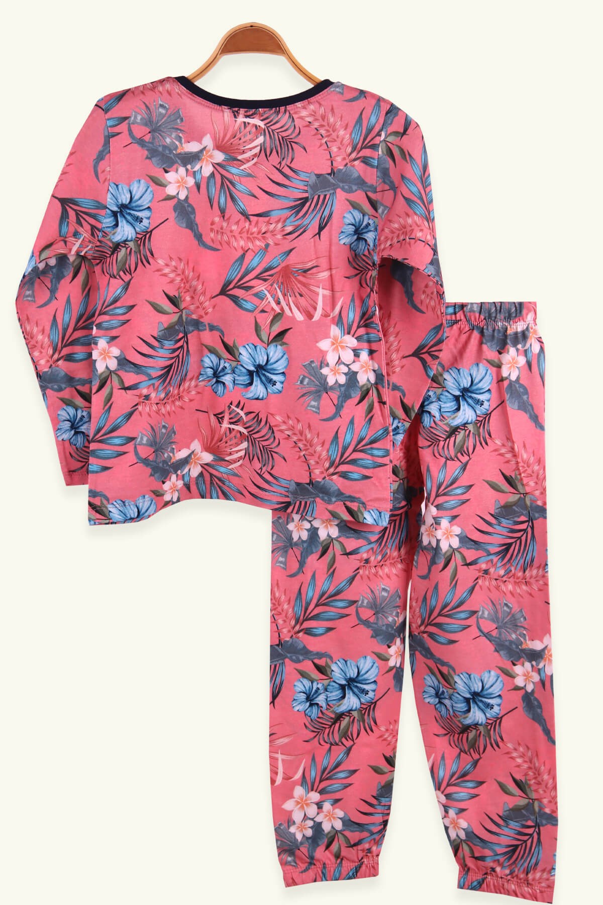 Breeze Kız Çocuk Pijama Takımı Çiçekli Mercan (6-10 Yaş)