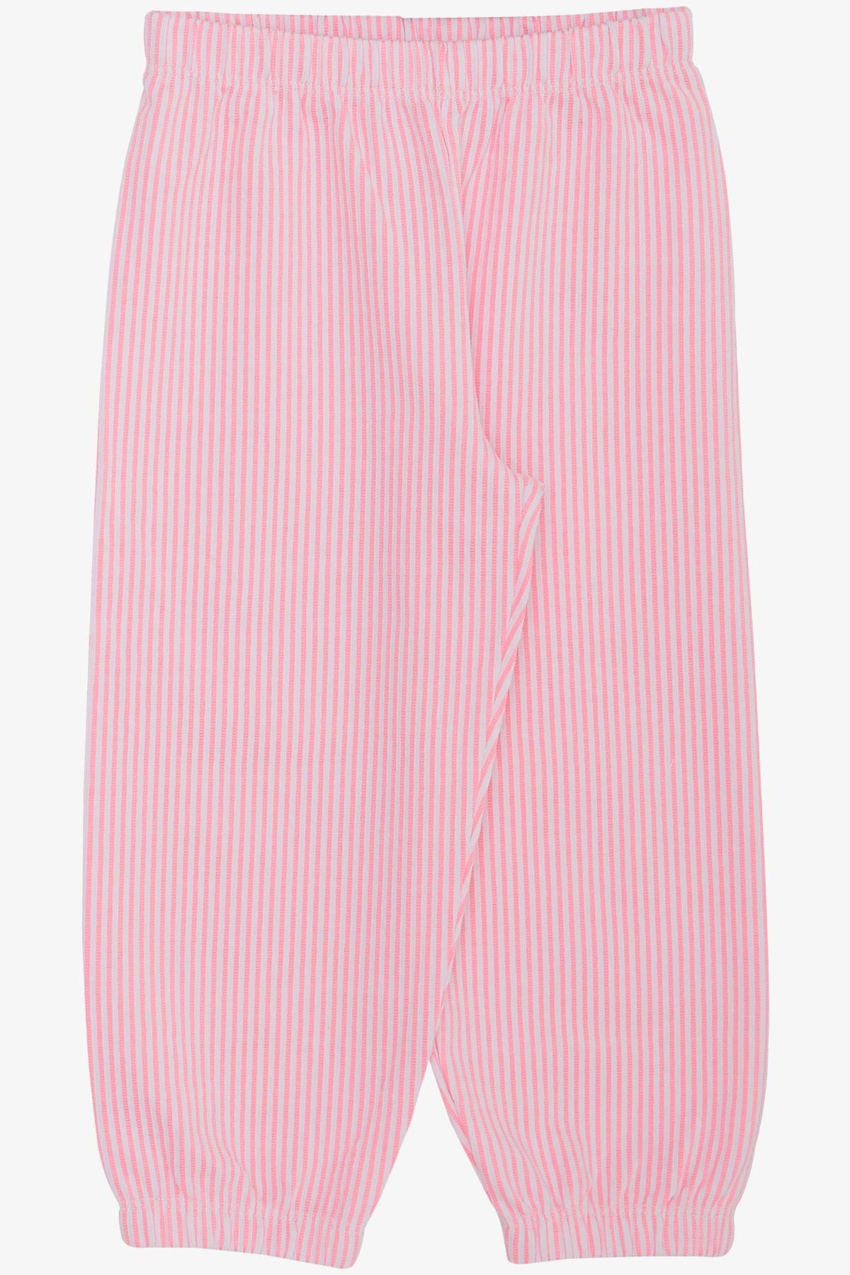 Breeze Kız Çocuk Pijama Takımı Çizgili Neon Pembe (1-4 Yaş)