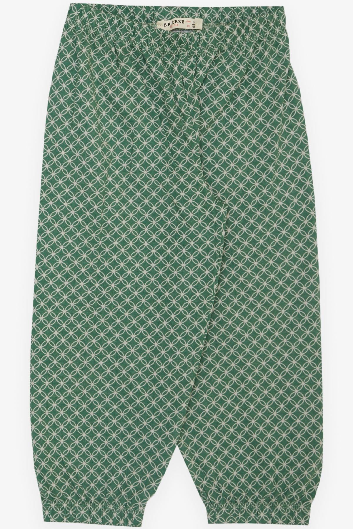 Breeze Kız Çocuk Pijama Takımı Desenli Yeşil (1-3 Yaş)