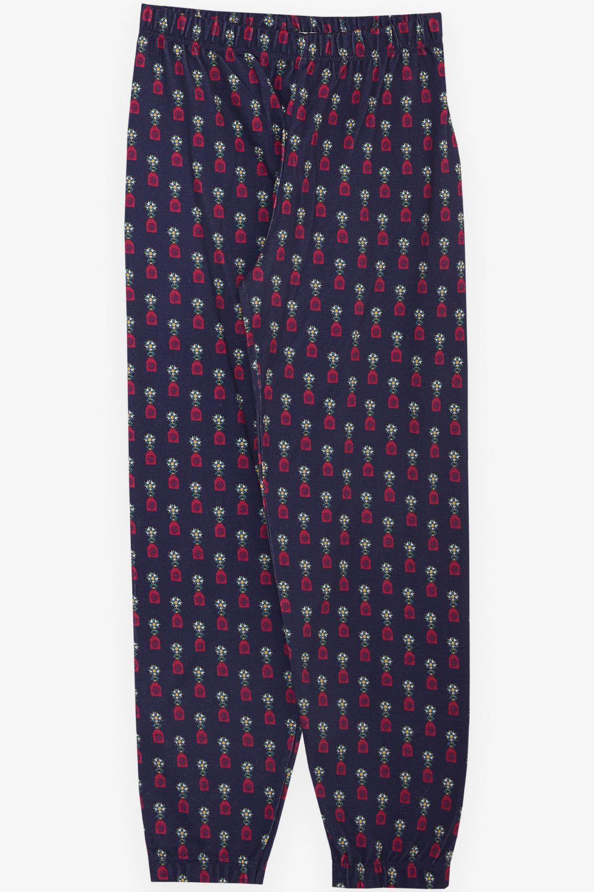 Breeze Kız Çocuk Pijama Takımı Desenli Lacivert (4-8 Yaş)