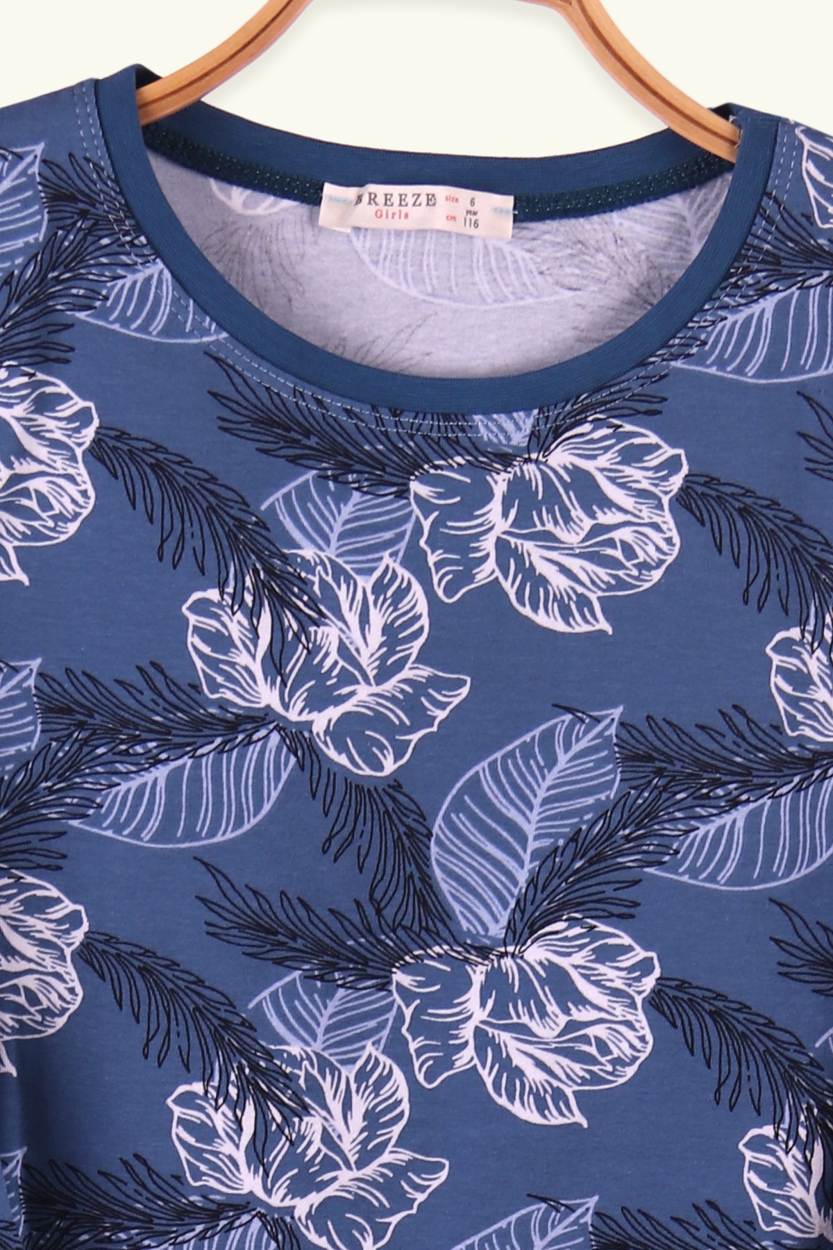 Breeze Kız Çocuk Pijama Takımı Desenli İndigo (6-10 Yaş)