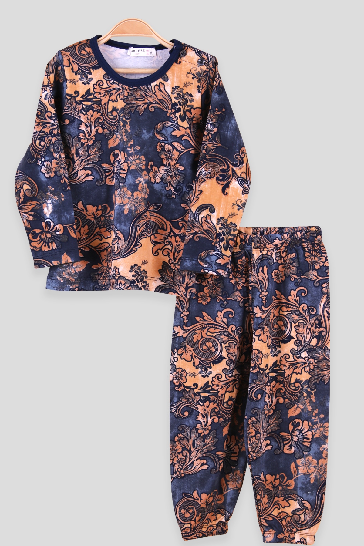 Breeze Kız Çocuk Pijama Takımı Desenli Lacivert (2-6 Yaş)