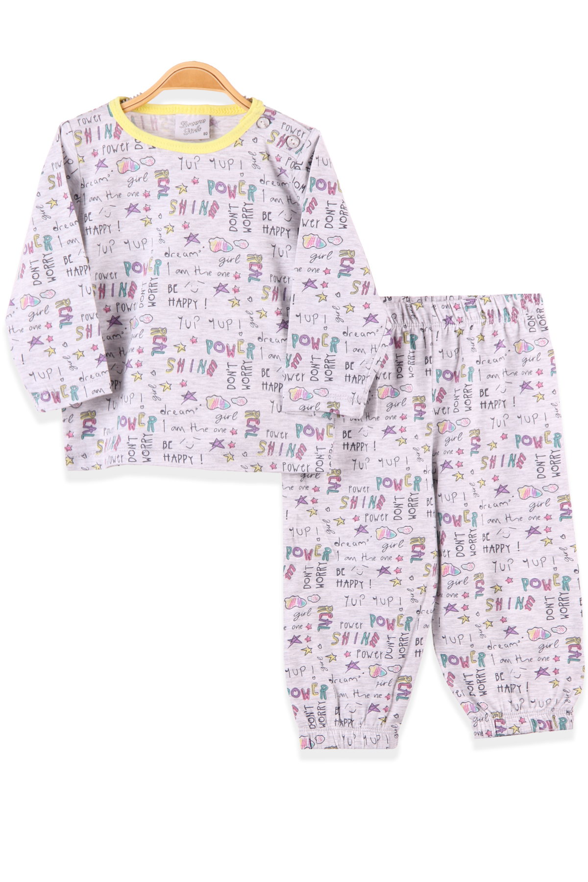 BREEZE Kız Çocuk Pijama Takımı Desenli Sarı (1-4 Yaş)