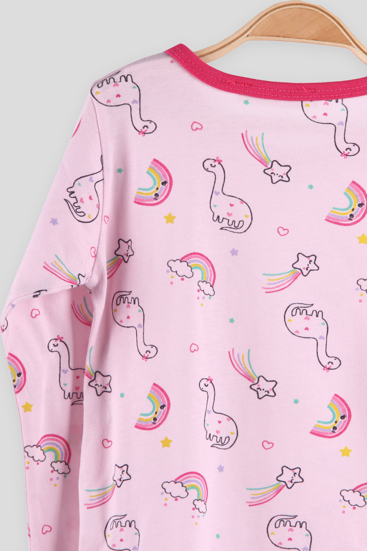 Breeze Kız Çocuk Pijama Takımı Dinazorlu Pembe (2-6 Yaş)