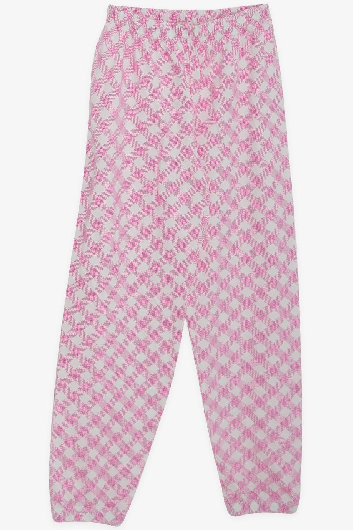 Breeze Kız Çocuk Pijama Takımı Ekose Desenli Pembe (4-8 Yaş)