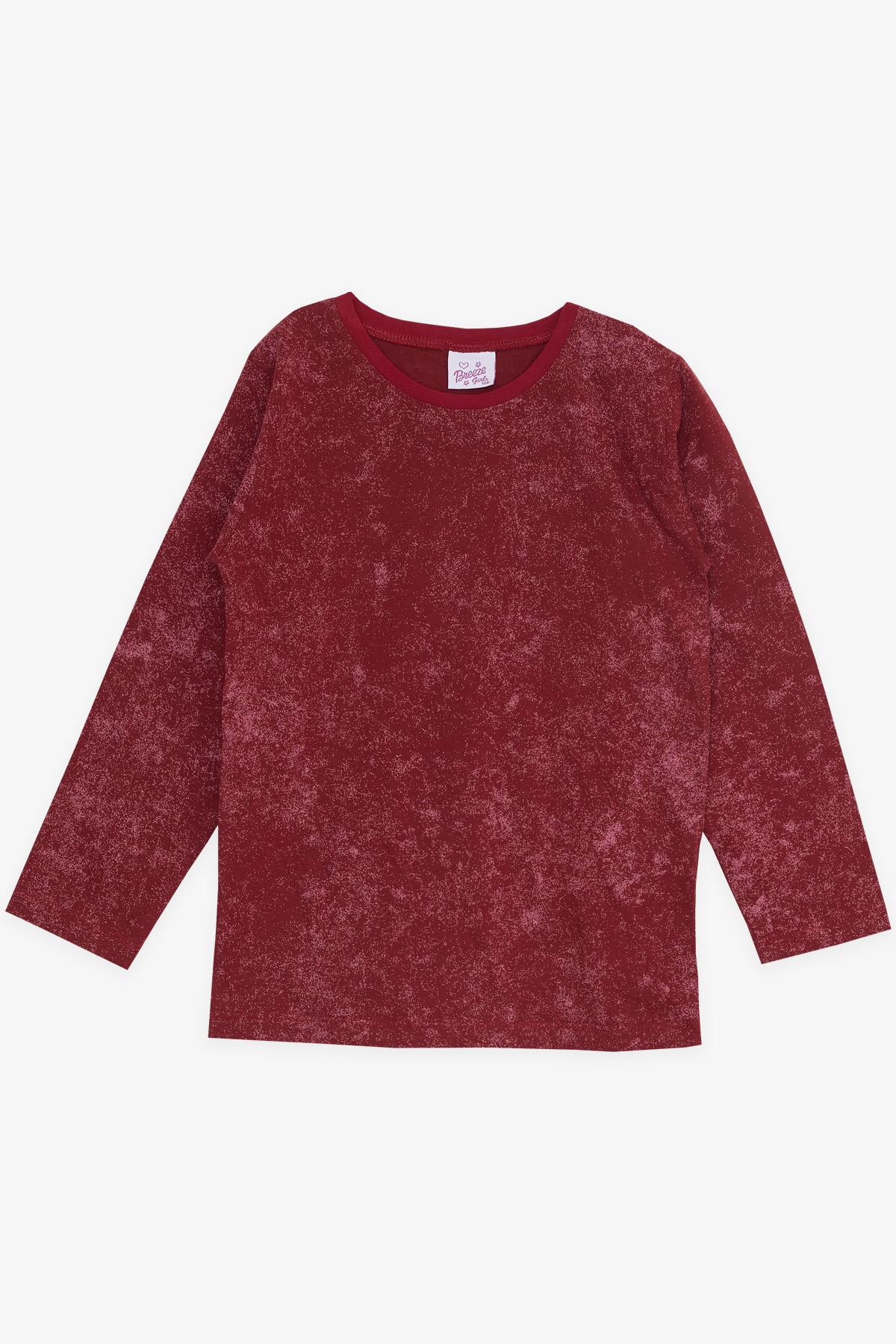 Breeze Kız Çocuk Pijama Takımı Eskitme Desenli Vişne Çürüğü (4-8 Yaş)