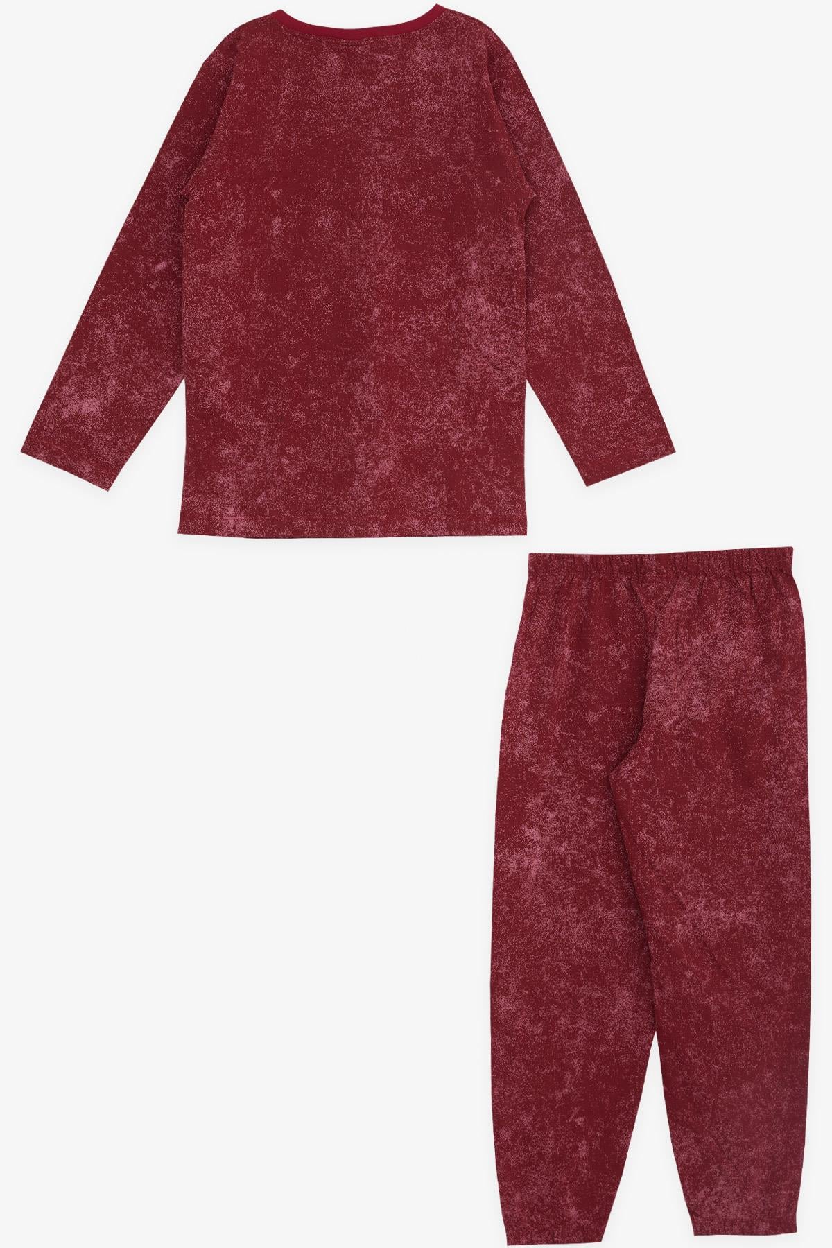Breeze Kız Çocuk Pijama Takımı Eskitme Desenli Vişne Çürüğü (4-8 Yaş)