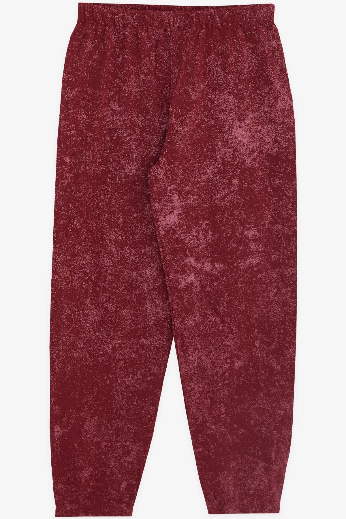 Breeze Kız Çocuk Pijama Takımı Eskitme Desenli Vişne Çürüğü (4-8 Yaş)