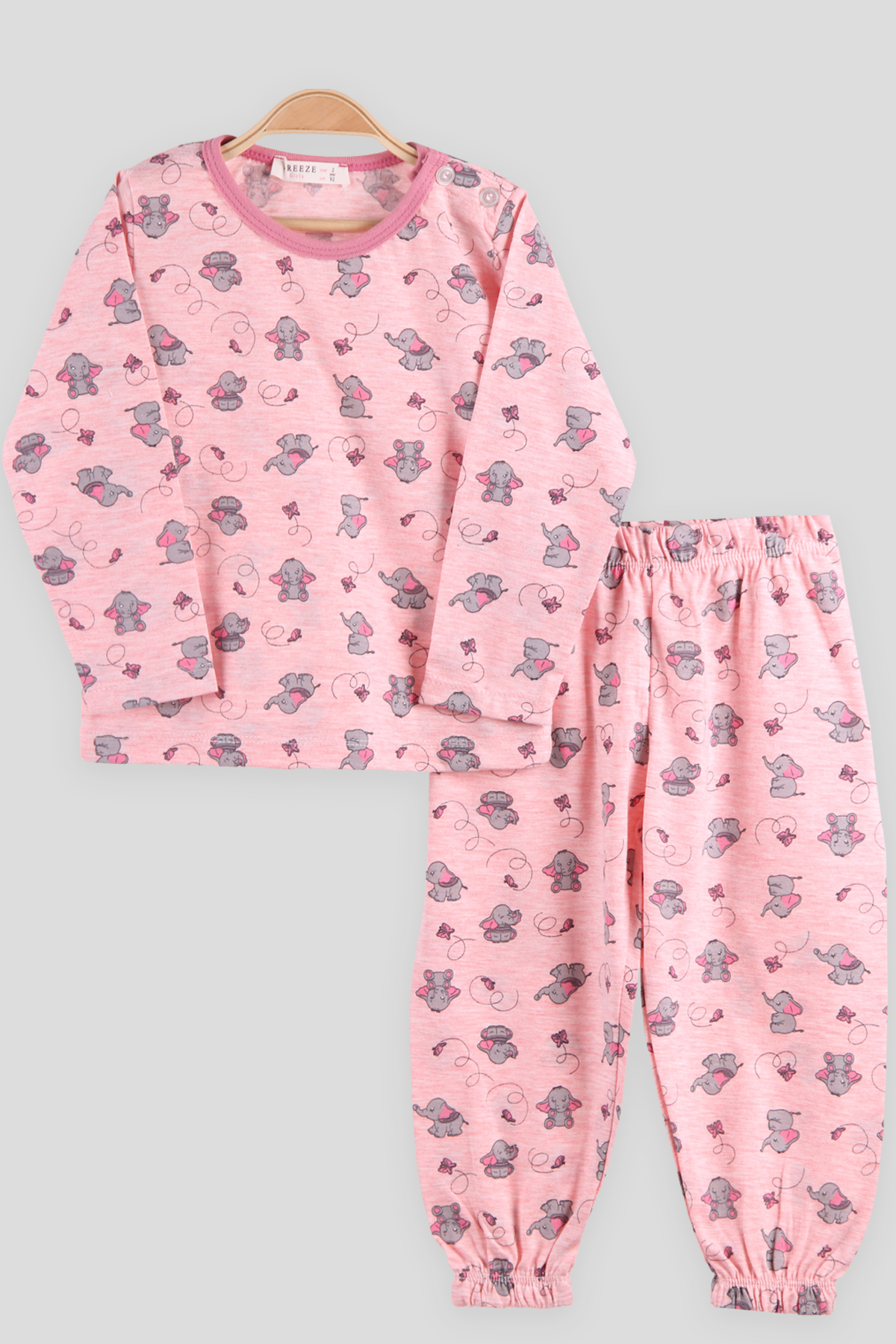 Breeze Kız Çocuk Pijama Takımı Filli Somon (2-6 Yaş)