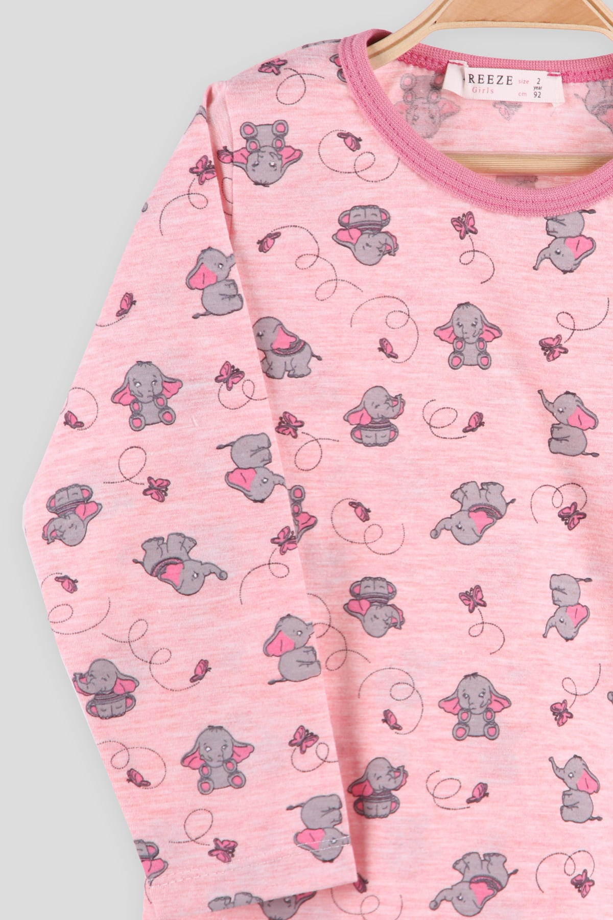 Breeze Kız Çocuk Pijama Takımı Filli Somon (2-6 Yaş)