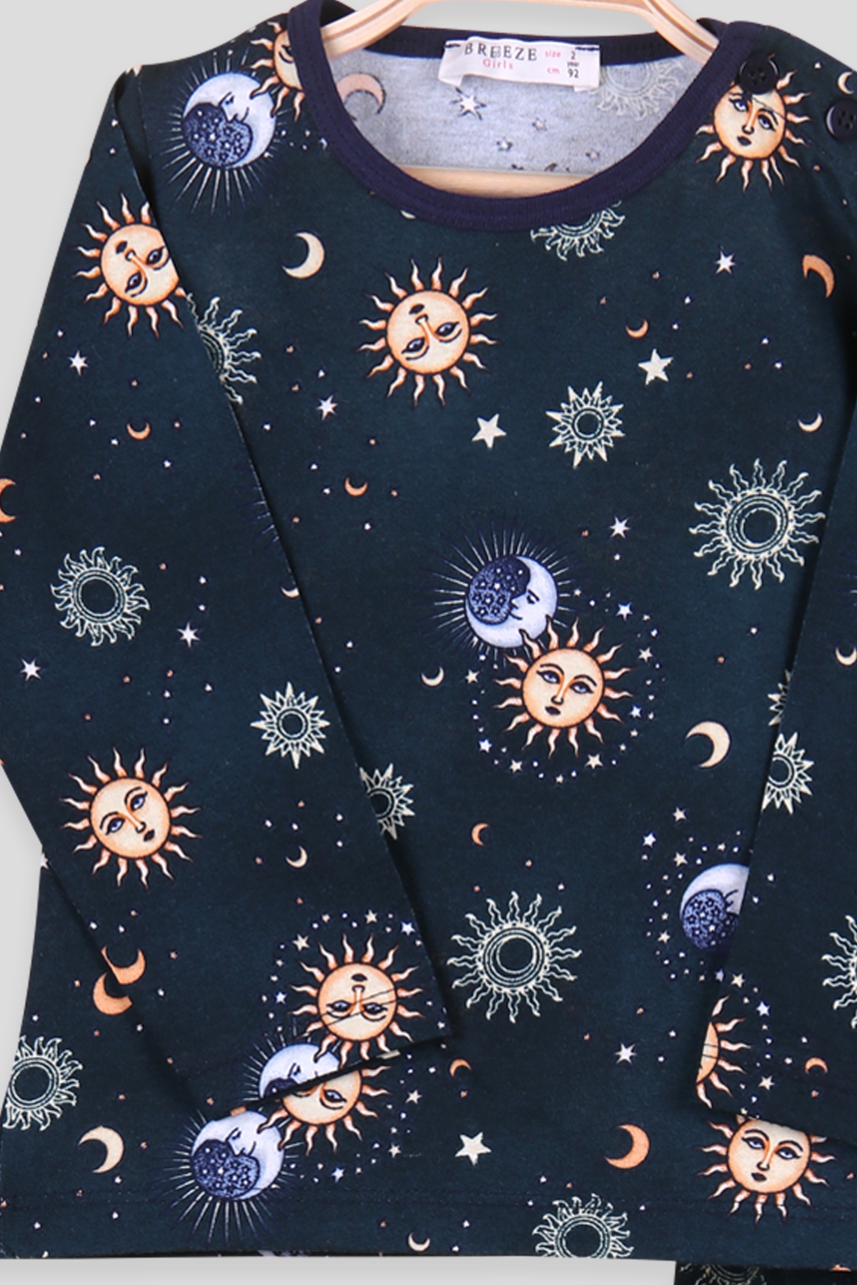 Breeze Kız Çocuk Pijama Takımı Güneşli Haki Yeşil (2-6 Yaş)