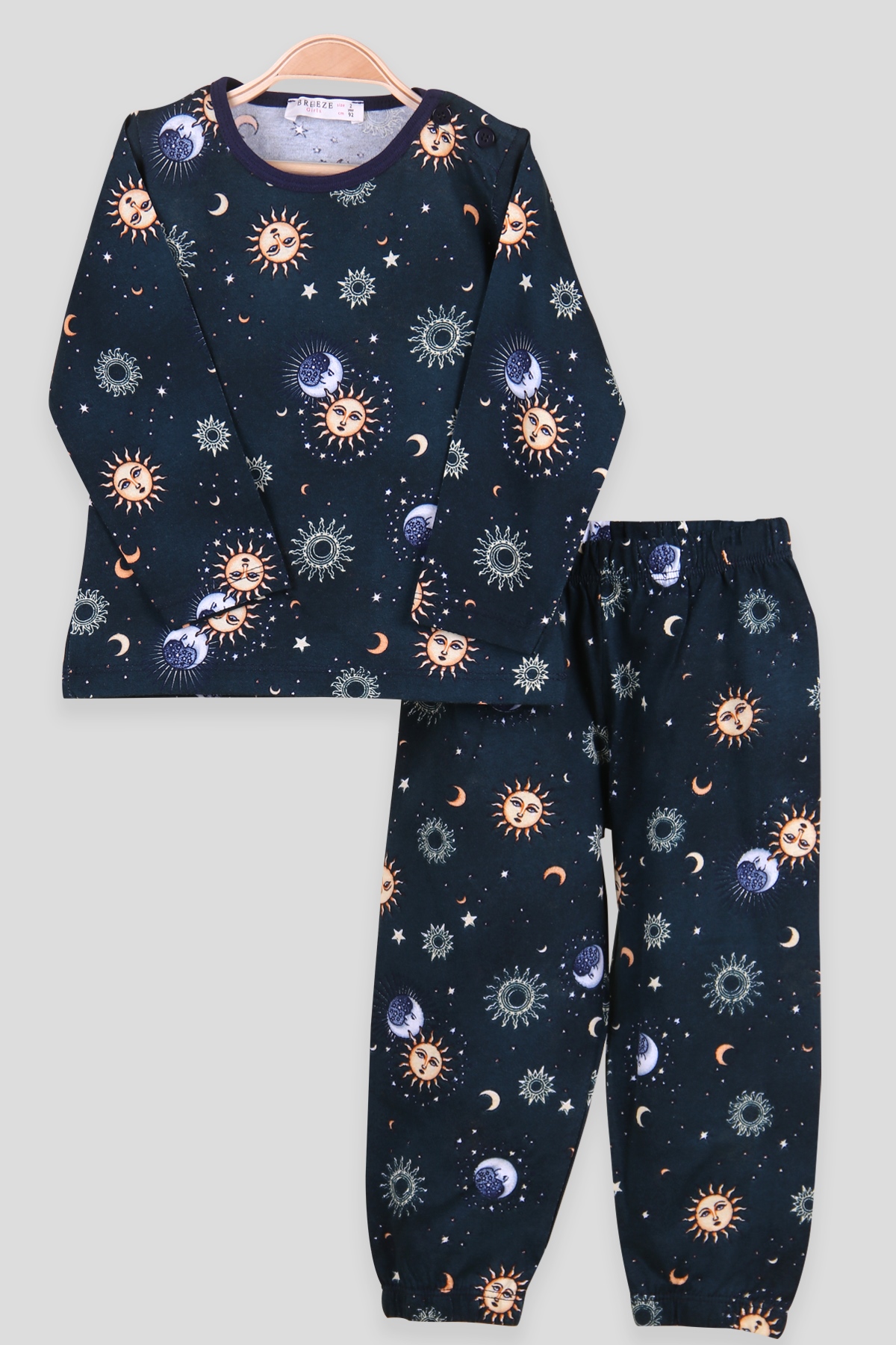 Breeze Kız Çocuk Pijama Takımı Güneşli Haki Yeşil (2-6 Yaş)