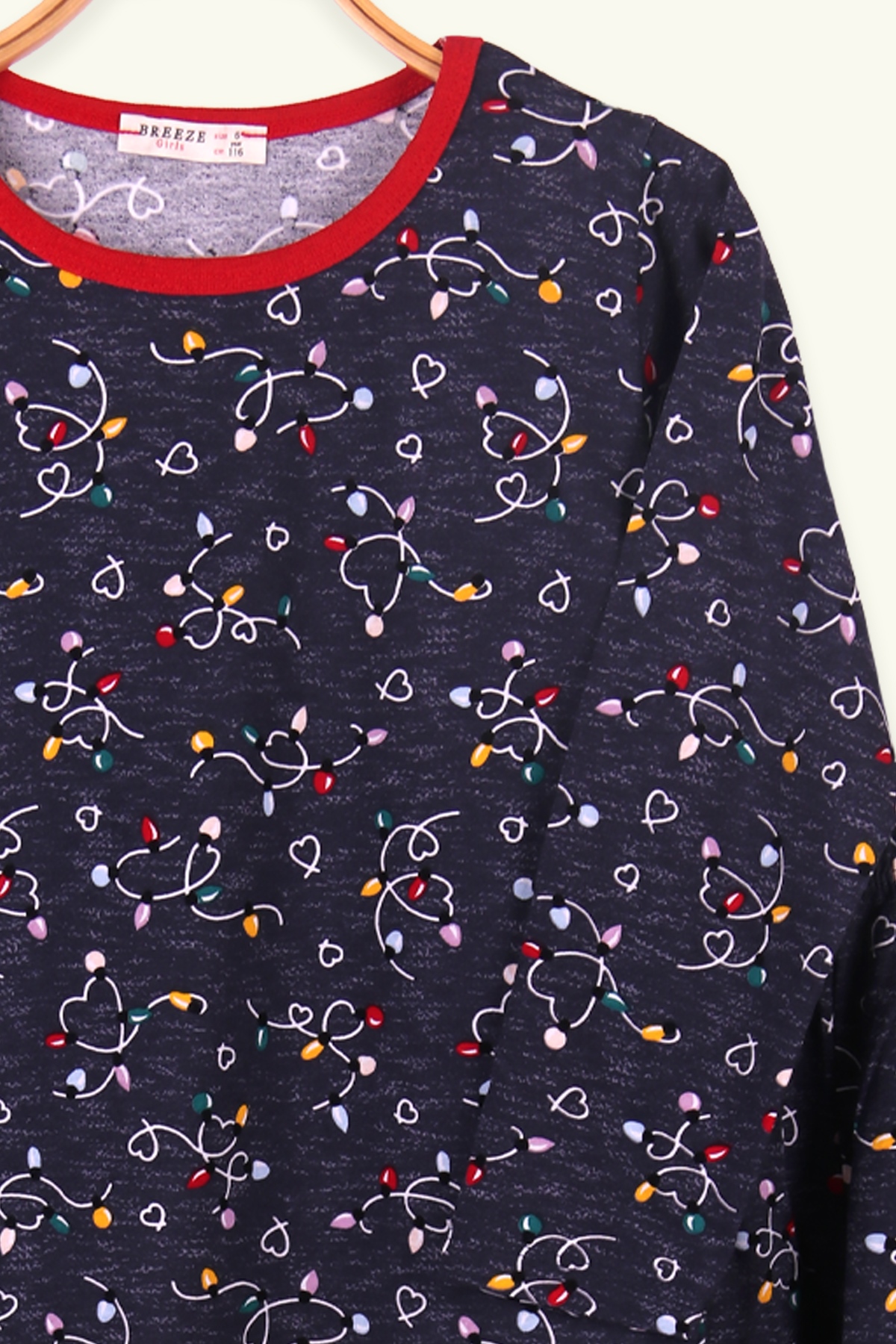 Breeze Kız Çocuk Pijama Takımı Kalpli Antrasit (6-10 Yaş)